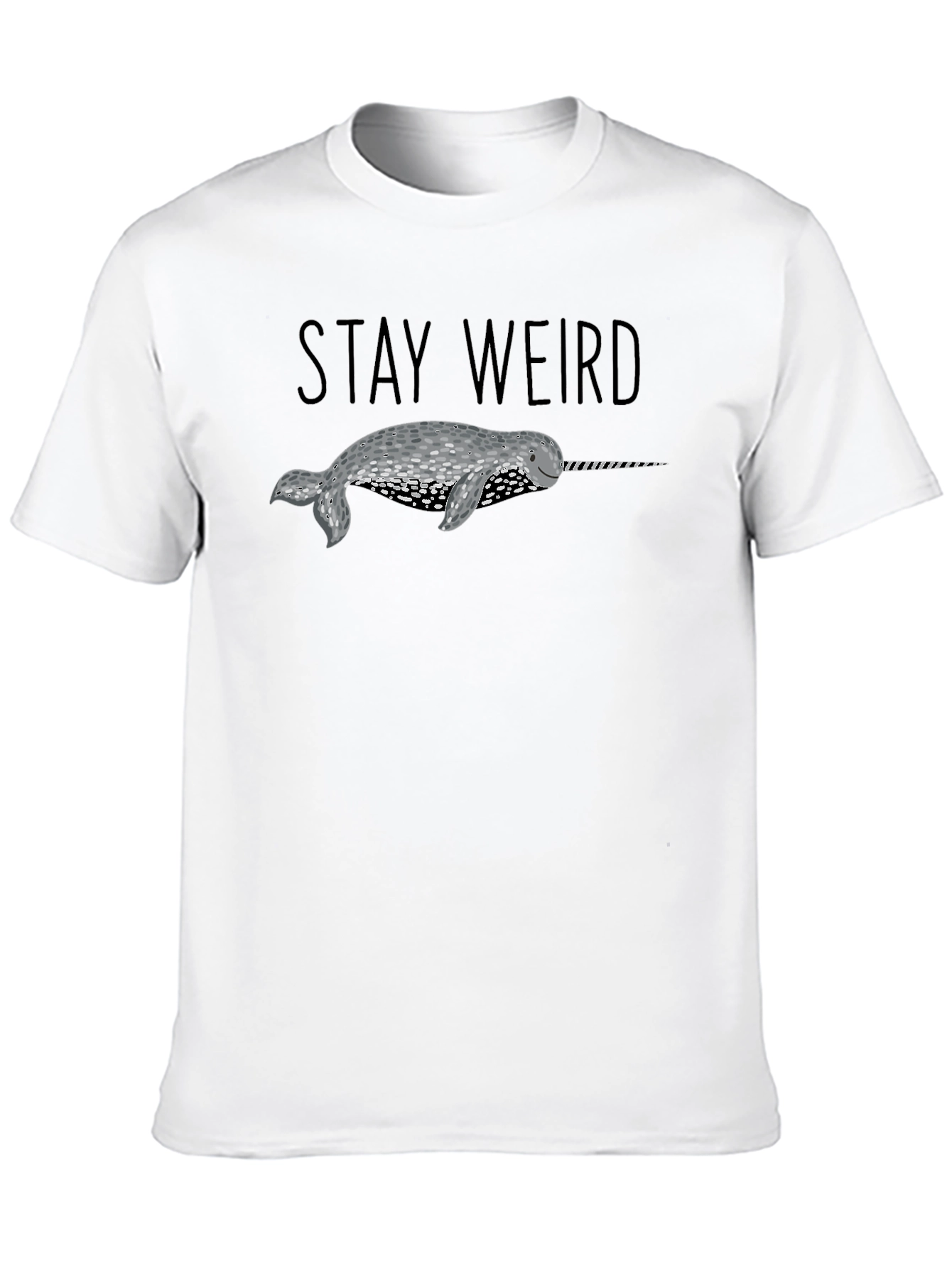Black Stay Weird Narwhal T-Shirt - Black view 10