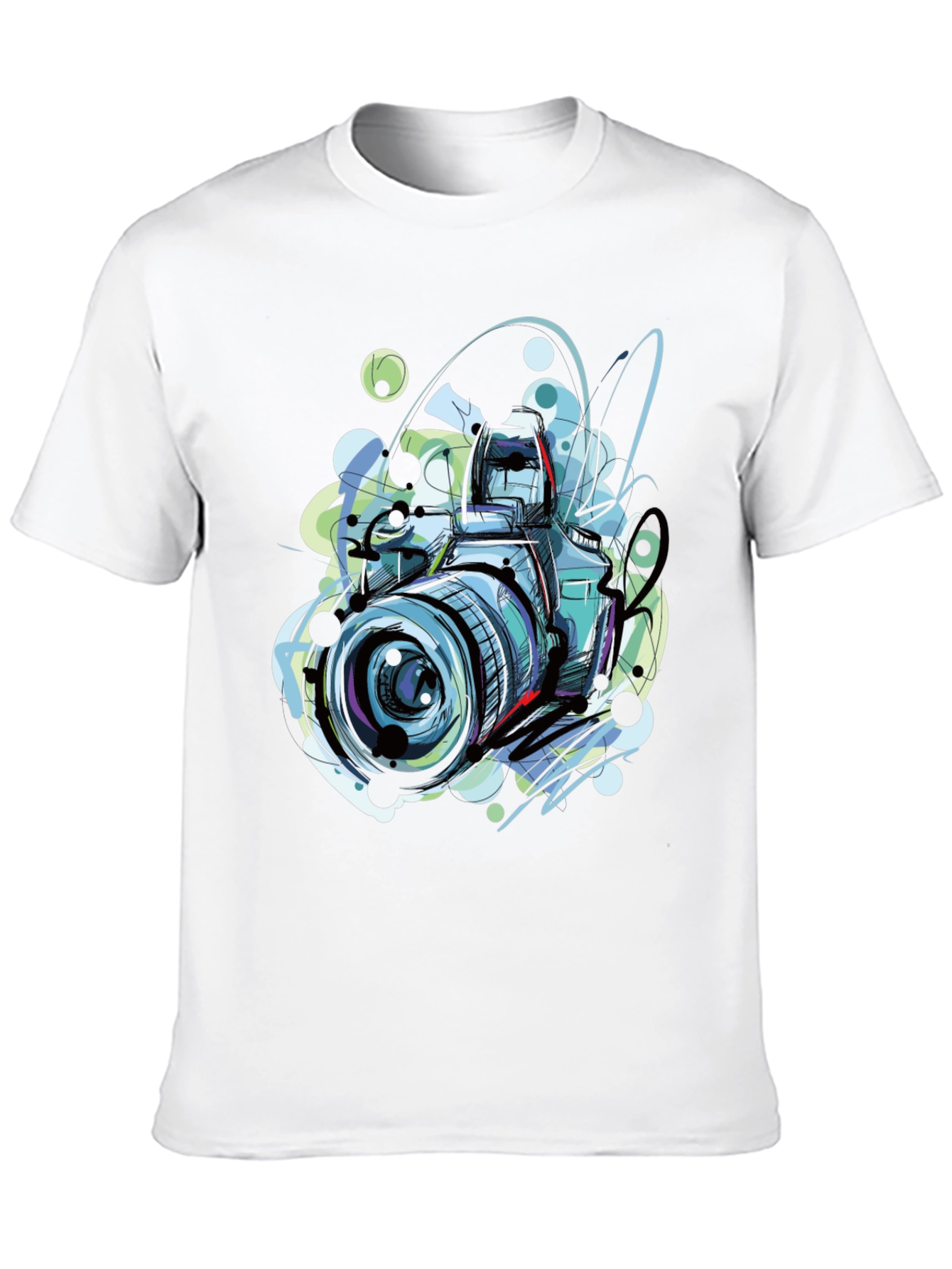 Black Camera Sketch Graphic Tee - Photographer T-Shirt view 10
