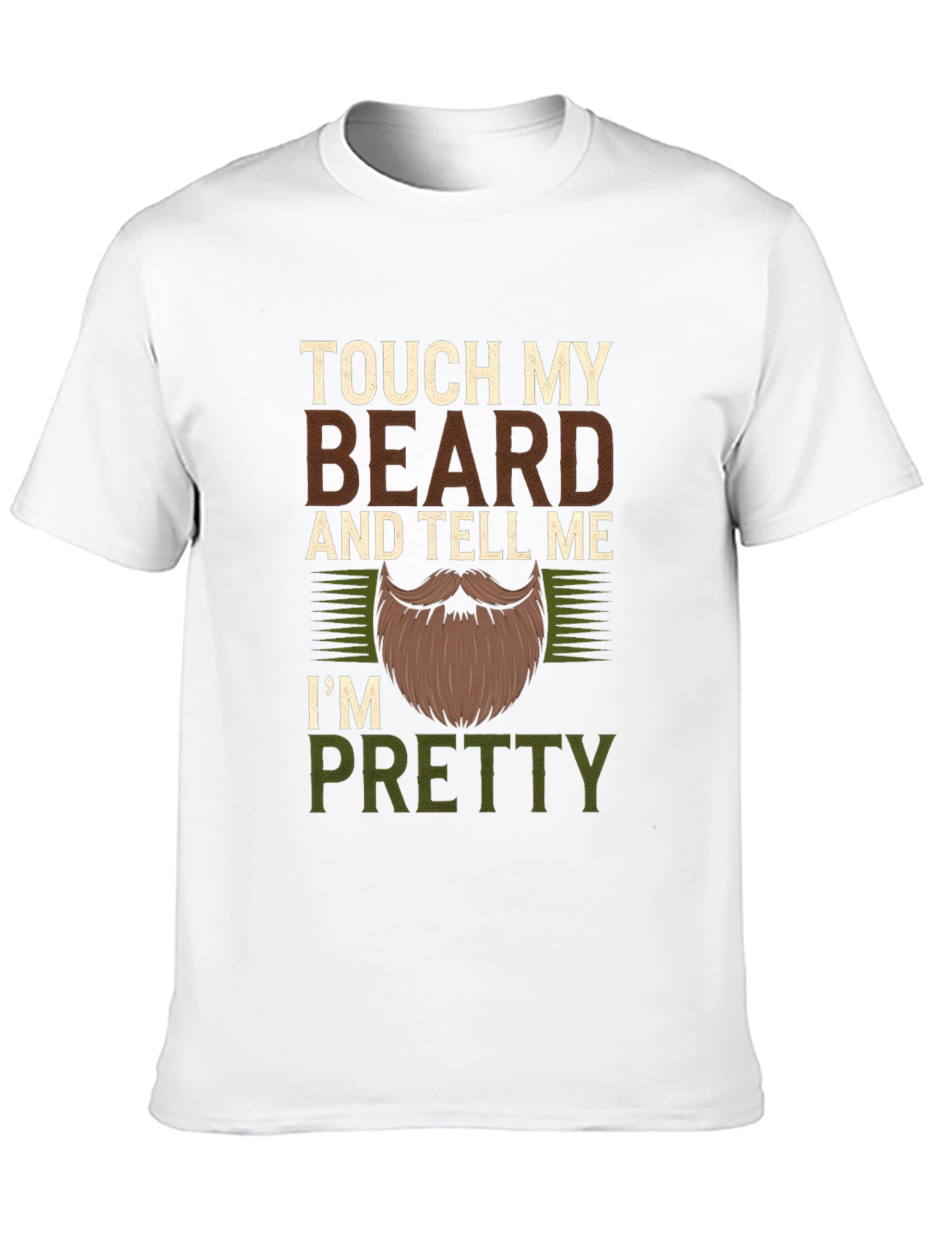 Black Touch My Beard Funny Men's Graphic T-Shirt view 10