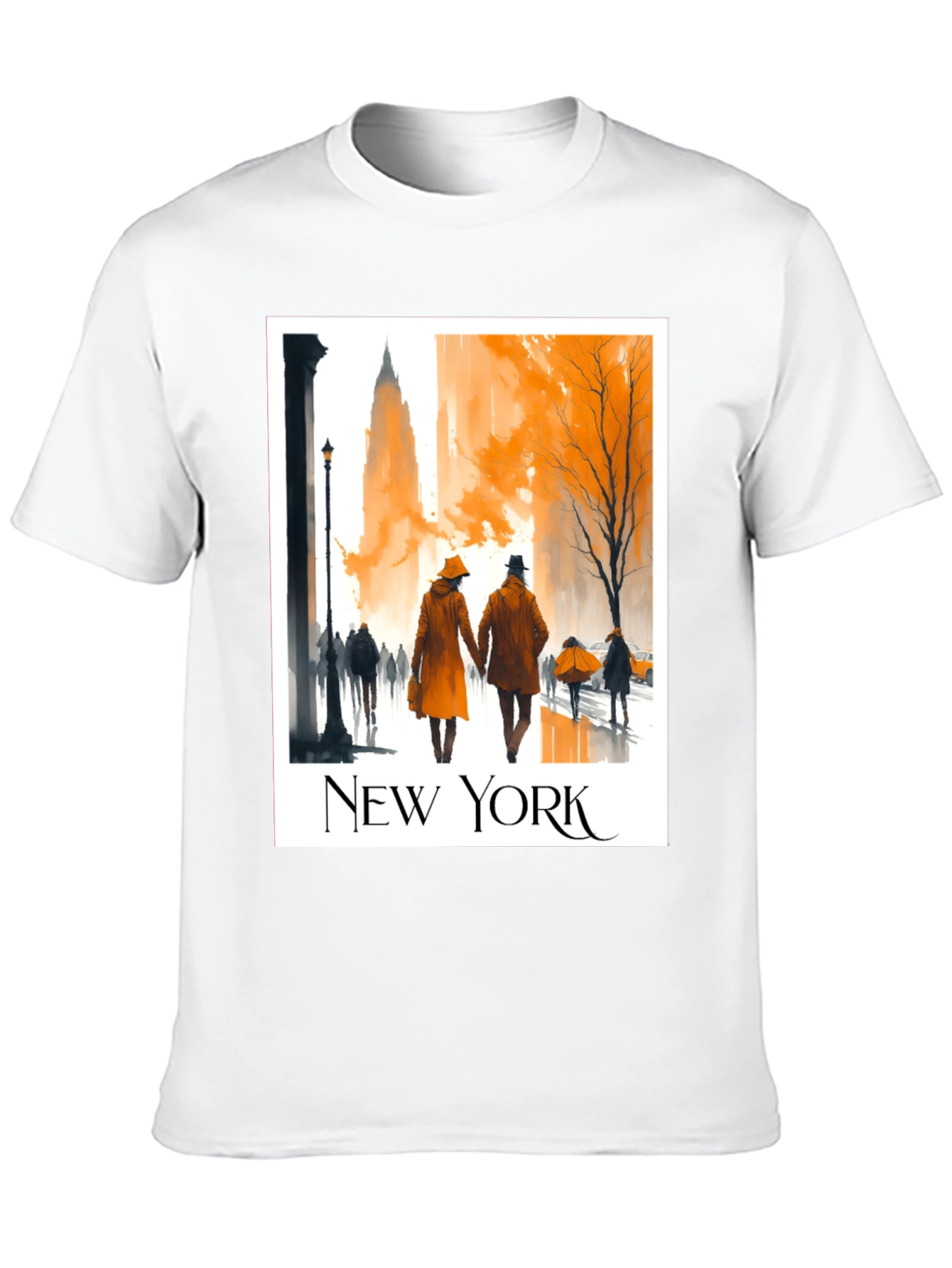 Black New York City Autumn Walk T-Shirt view 10