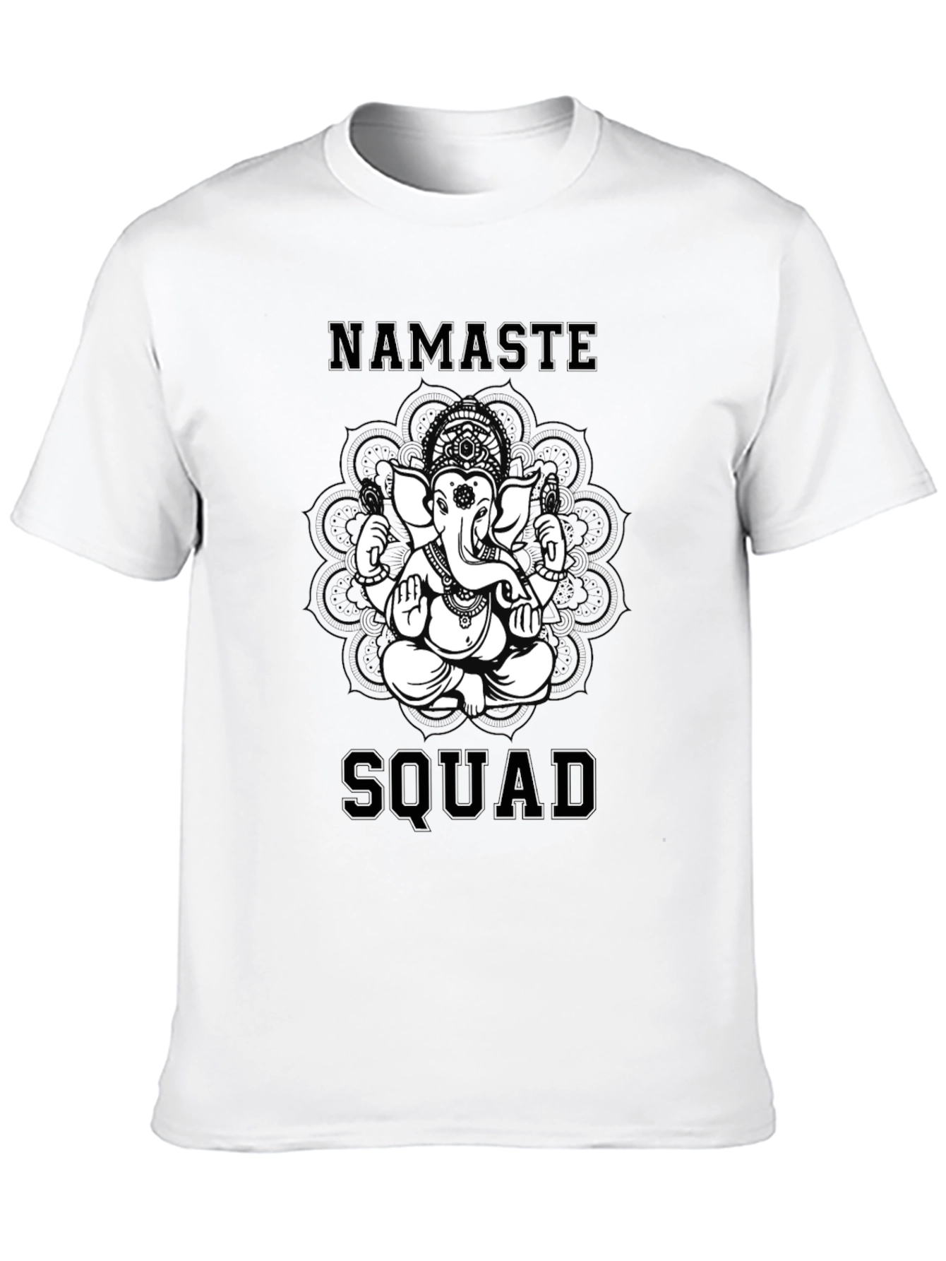 Black Namaste Squad Graphic Tee - Black Cotton T-Shirt view 10