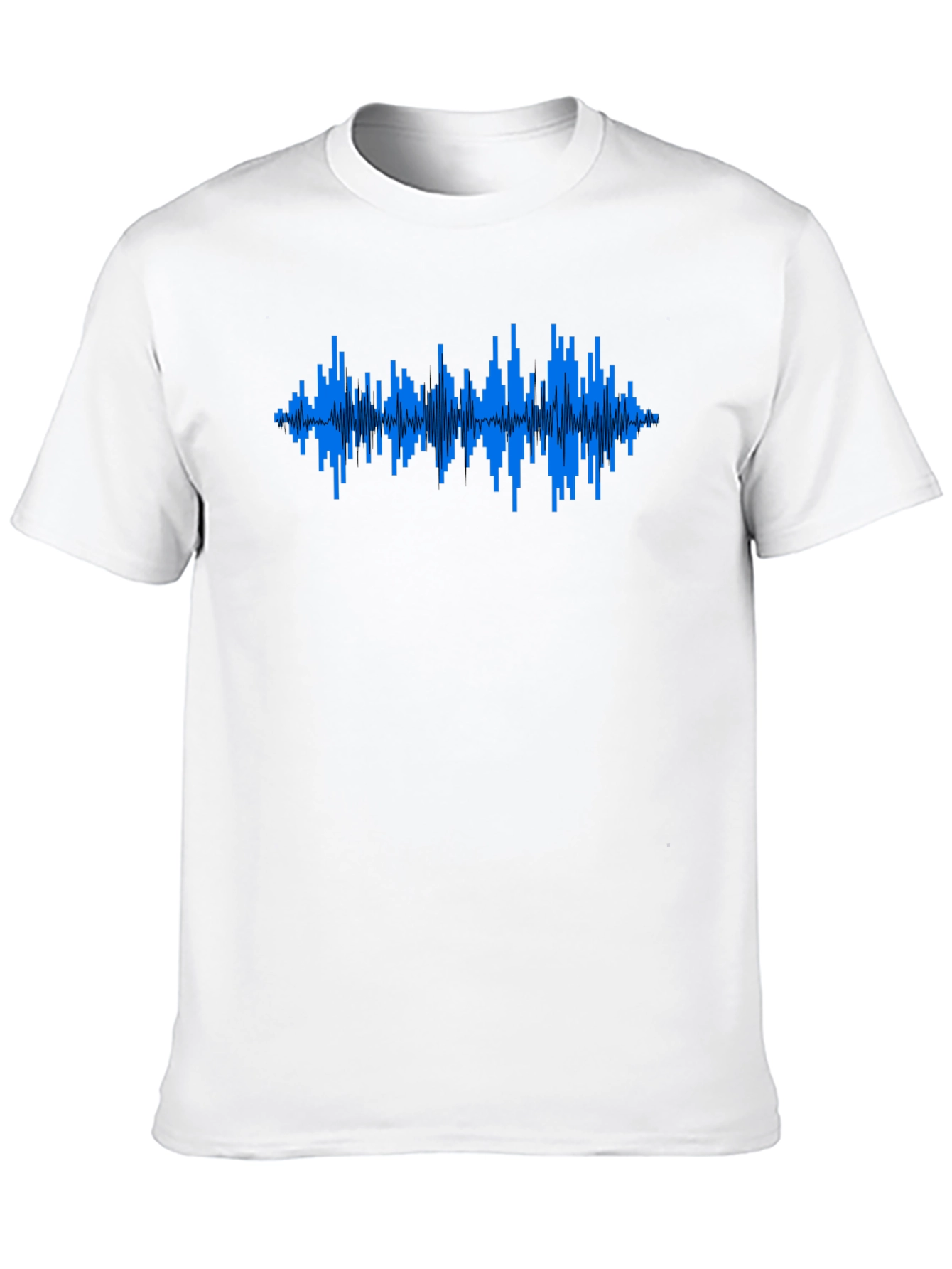 Black Soundwave Graphic T-Shirt - Black Crew Neck Tee view 10