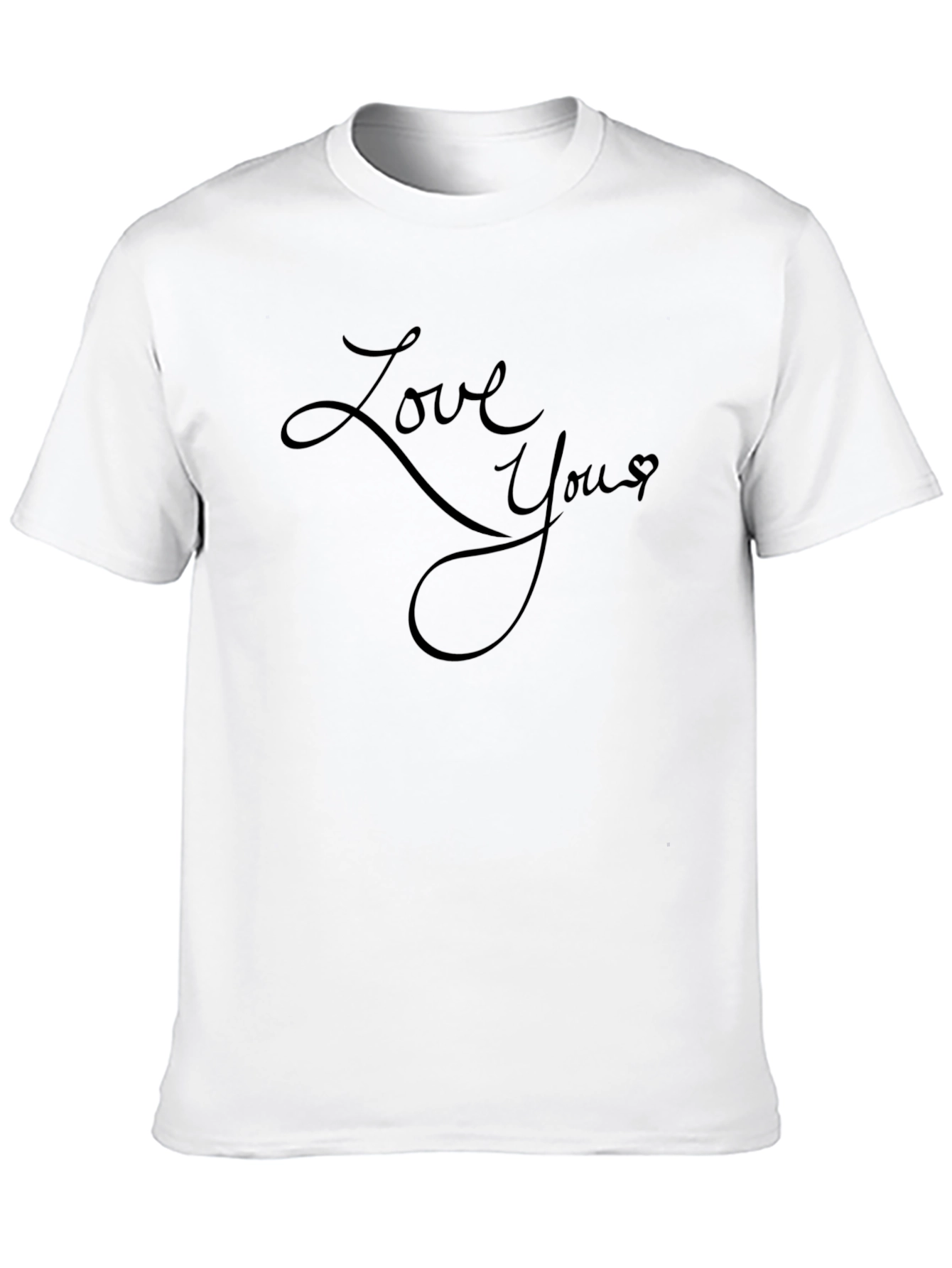 Black Love You Script Black Tee - Soft Style Casual Shirt view 10