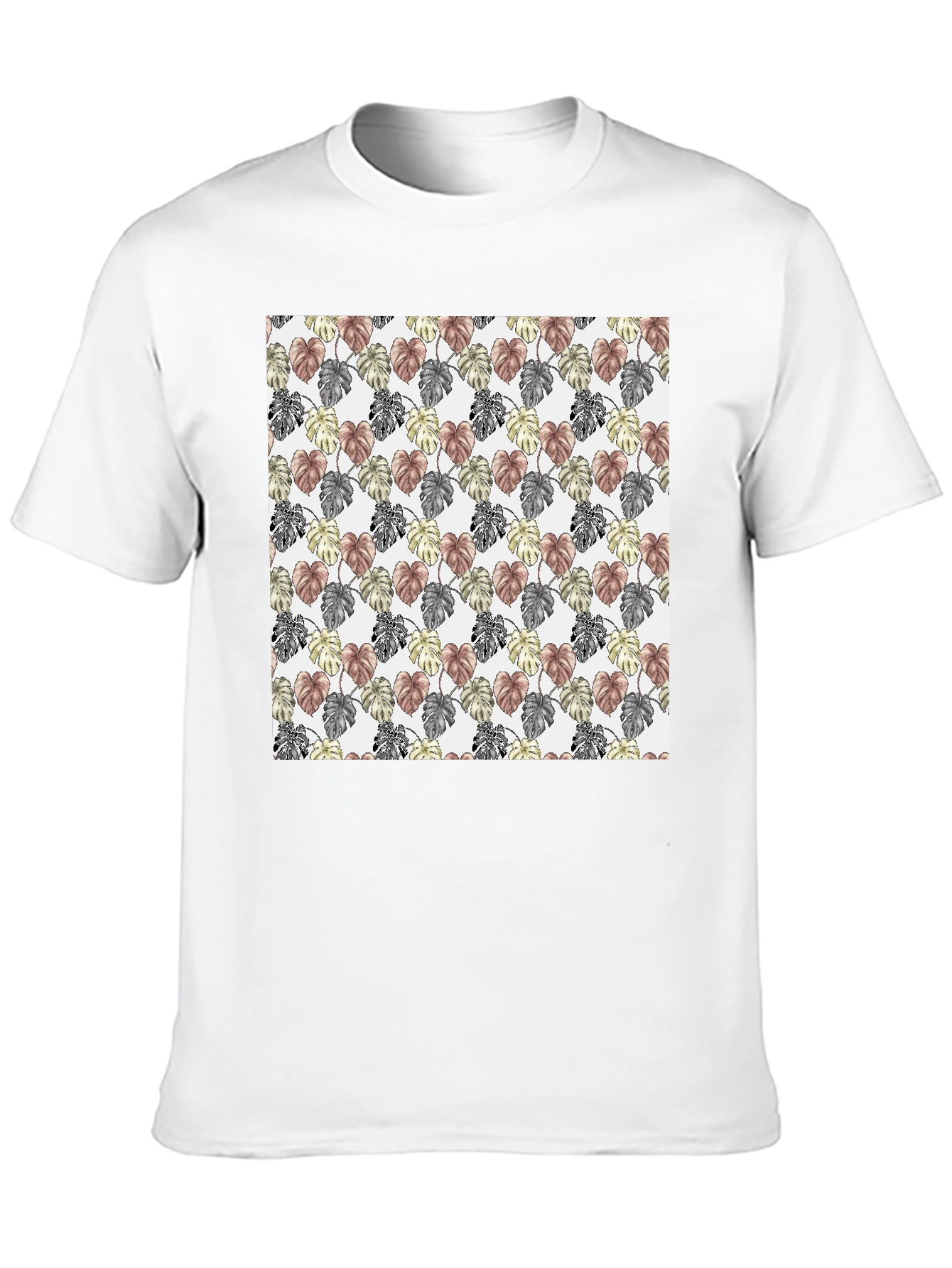 Black Trendy Monstera Leaf Pattern Tee view 10