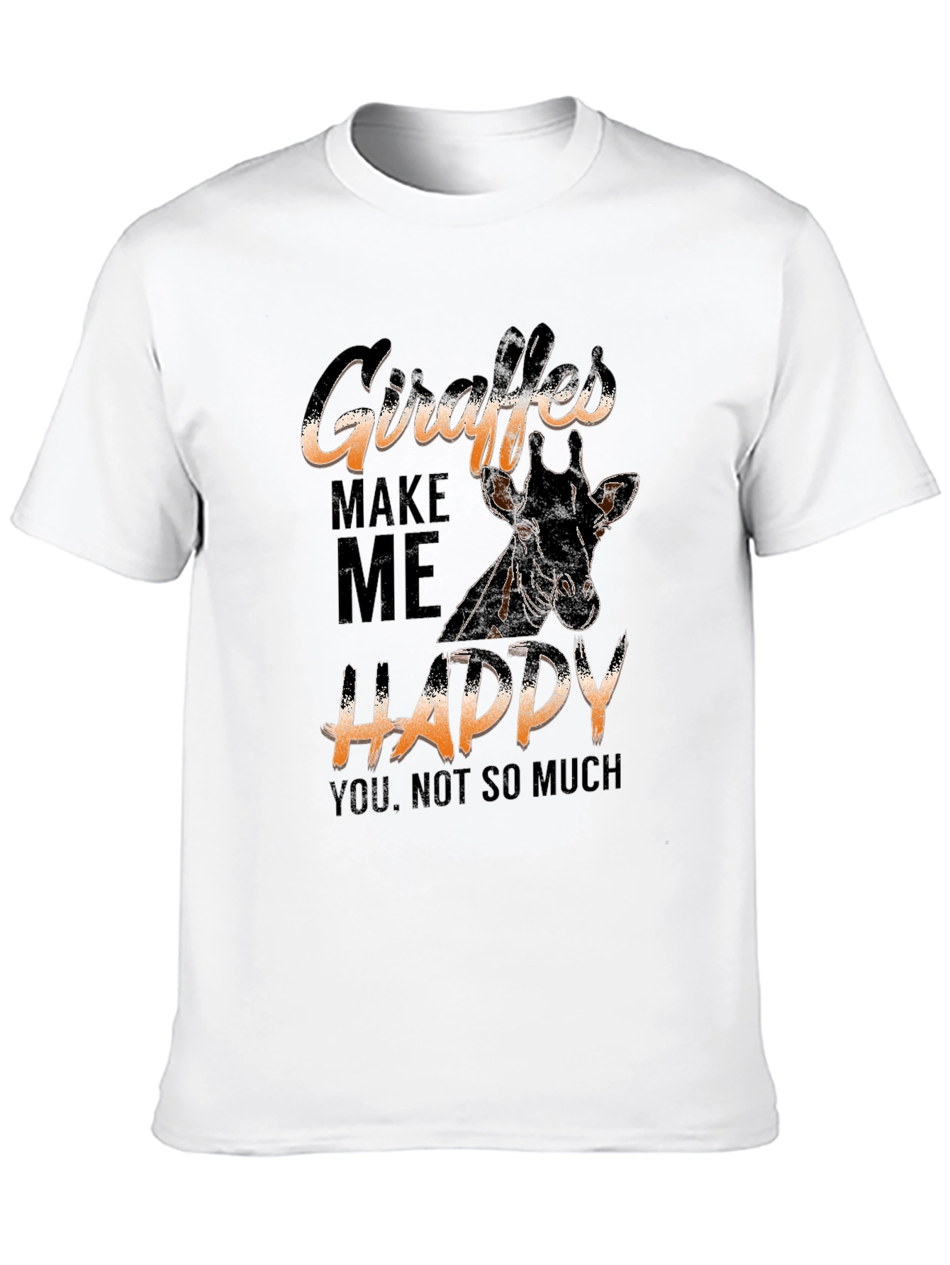 Black Giraffe Lover T-Shirt - "Giraffes Make Me Happy" view 10