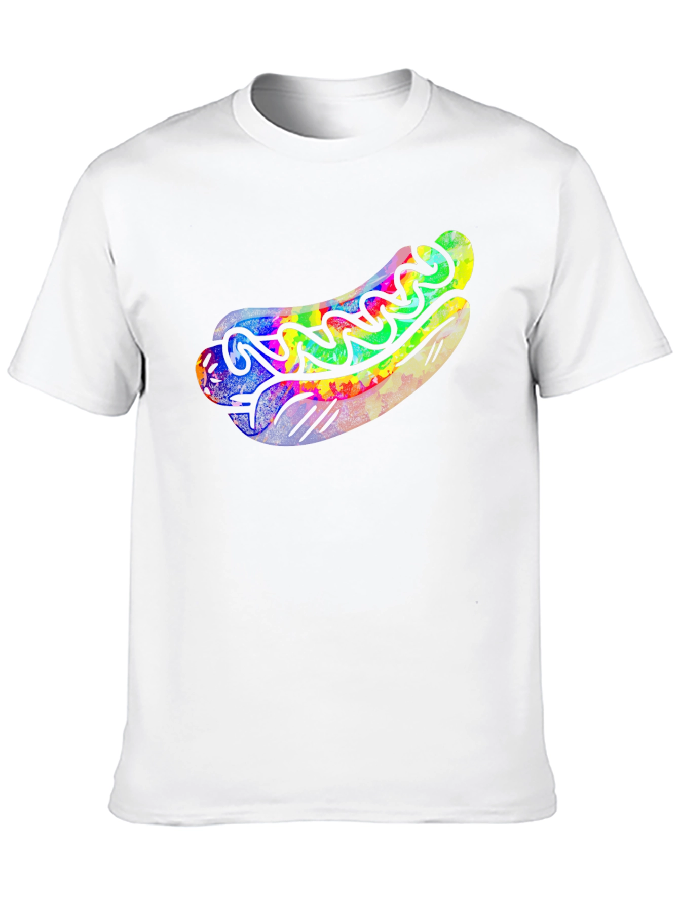 Black Funky Hot Dog Graphic Tee - Black Cotton T-Shirt view 10