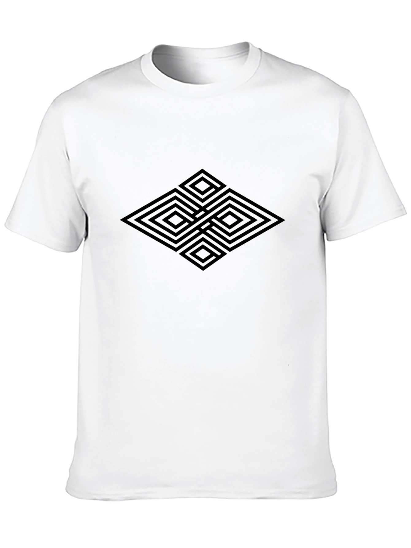 Geometric Diamond Black Graphic Tee - 10