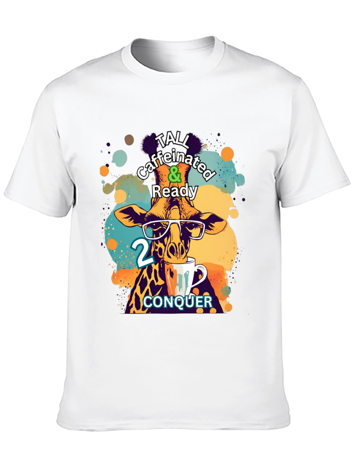 Black Tall Caffeinated & Ready Giraffe T-Shirt view 10