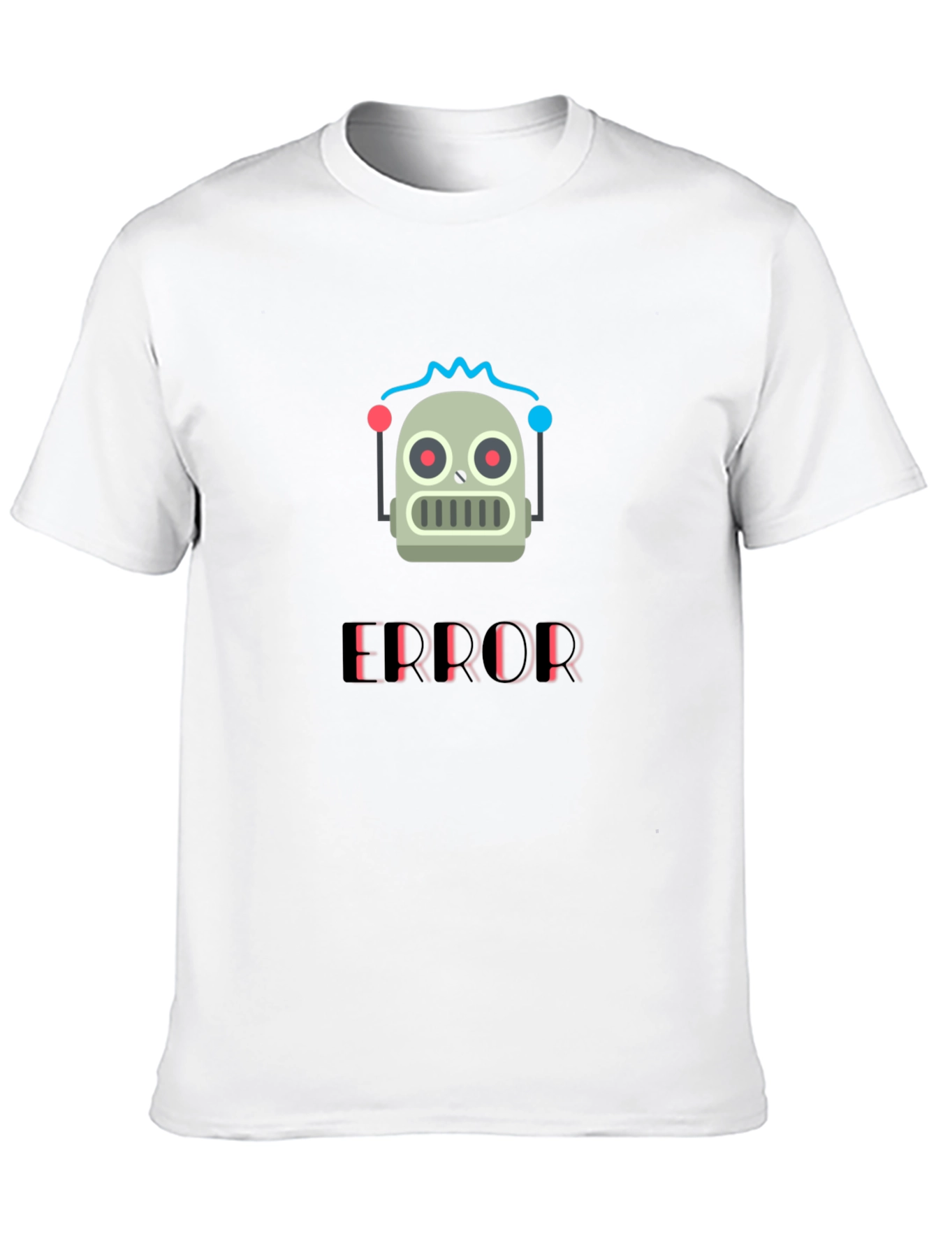 Black Error Robot Graphic T-Shirt - Black Cotton Tee view 10