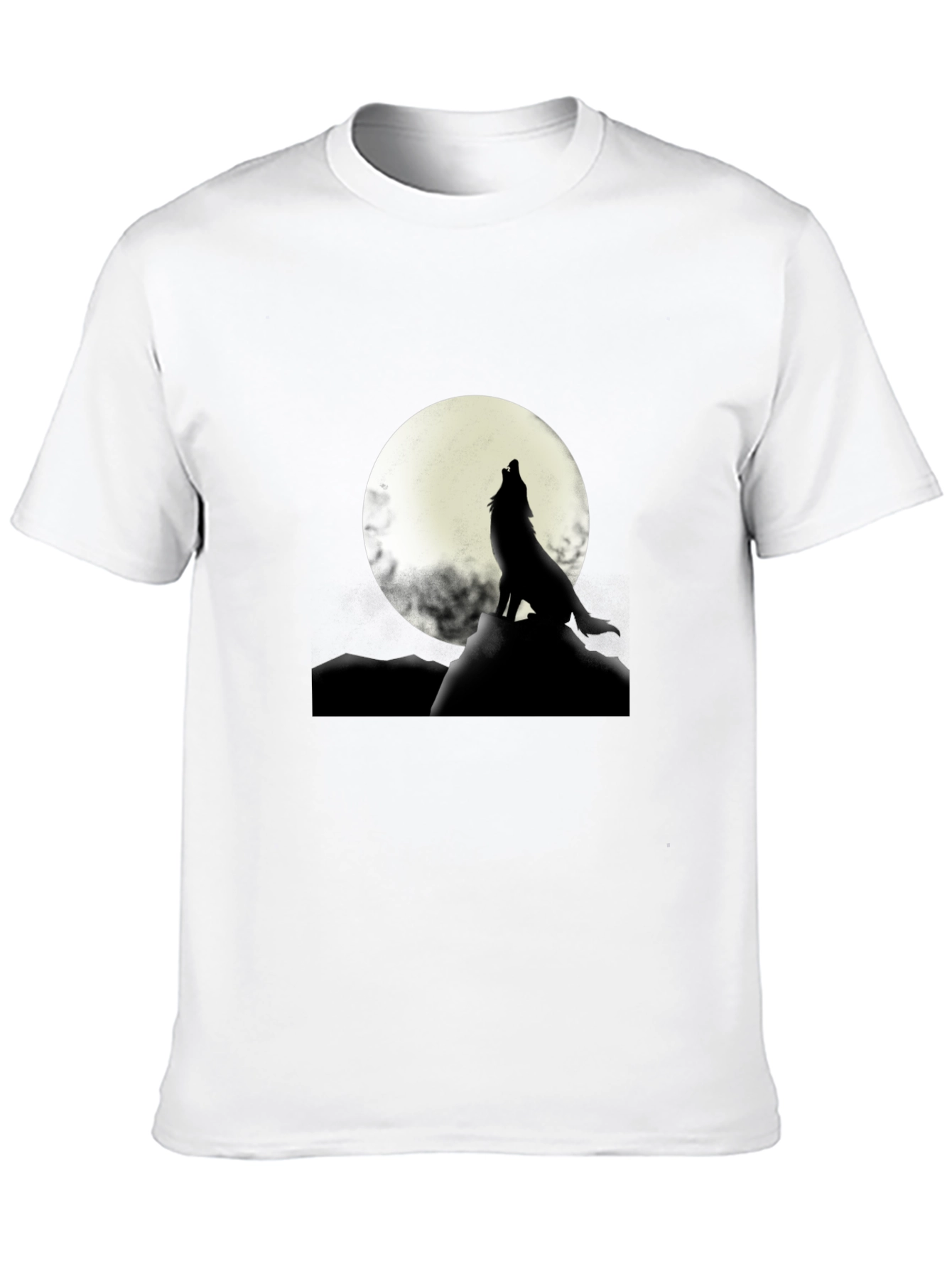 Black Wolf Howling at Moon Graphic T-Shirt view 10
