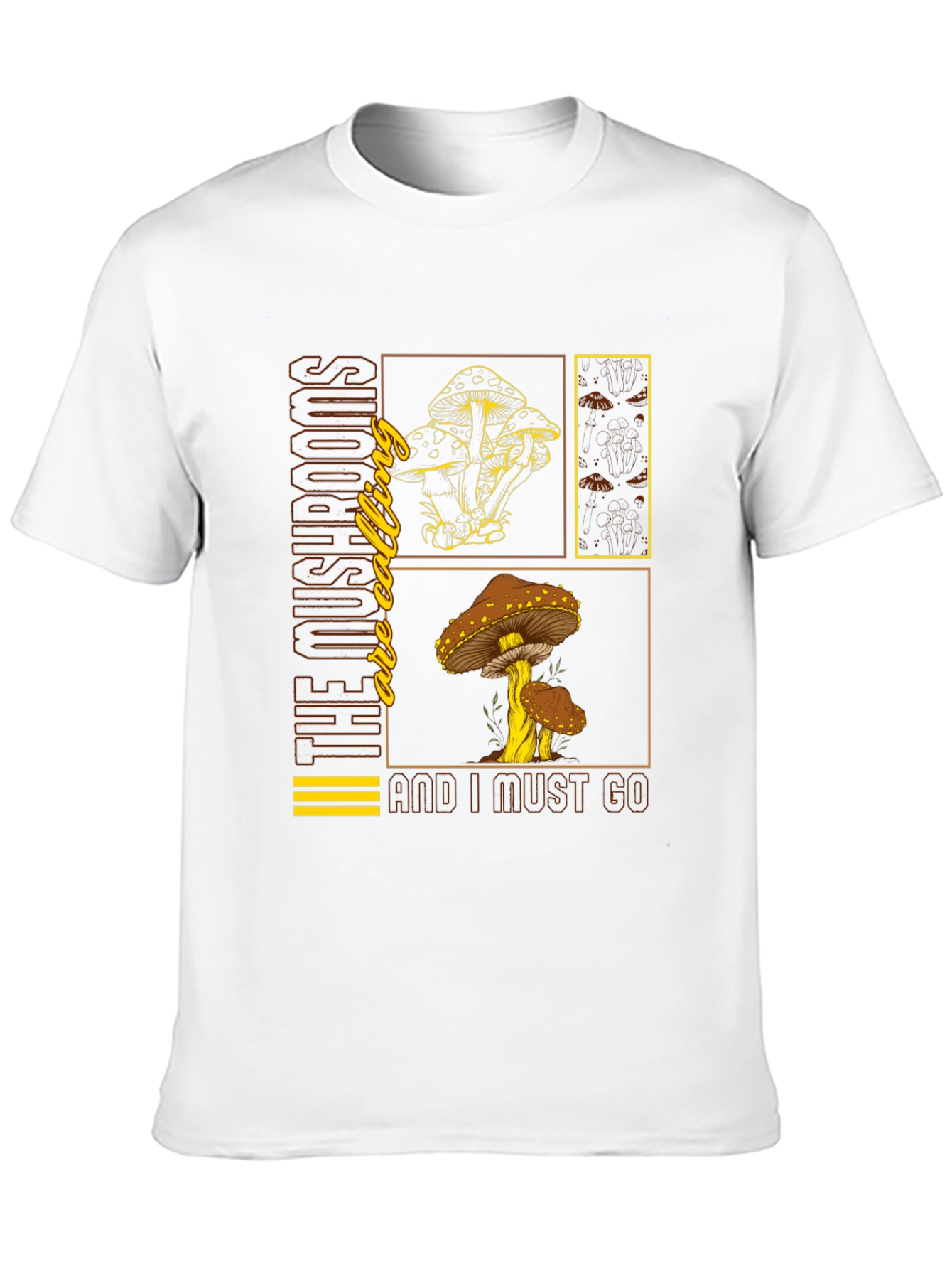 Black Mushroom Calling Graphic T-Shirt - Nature Lover Tee view 10