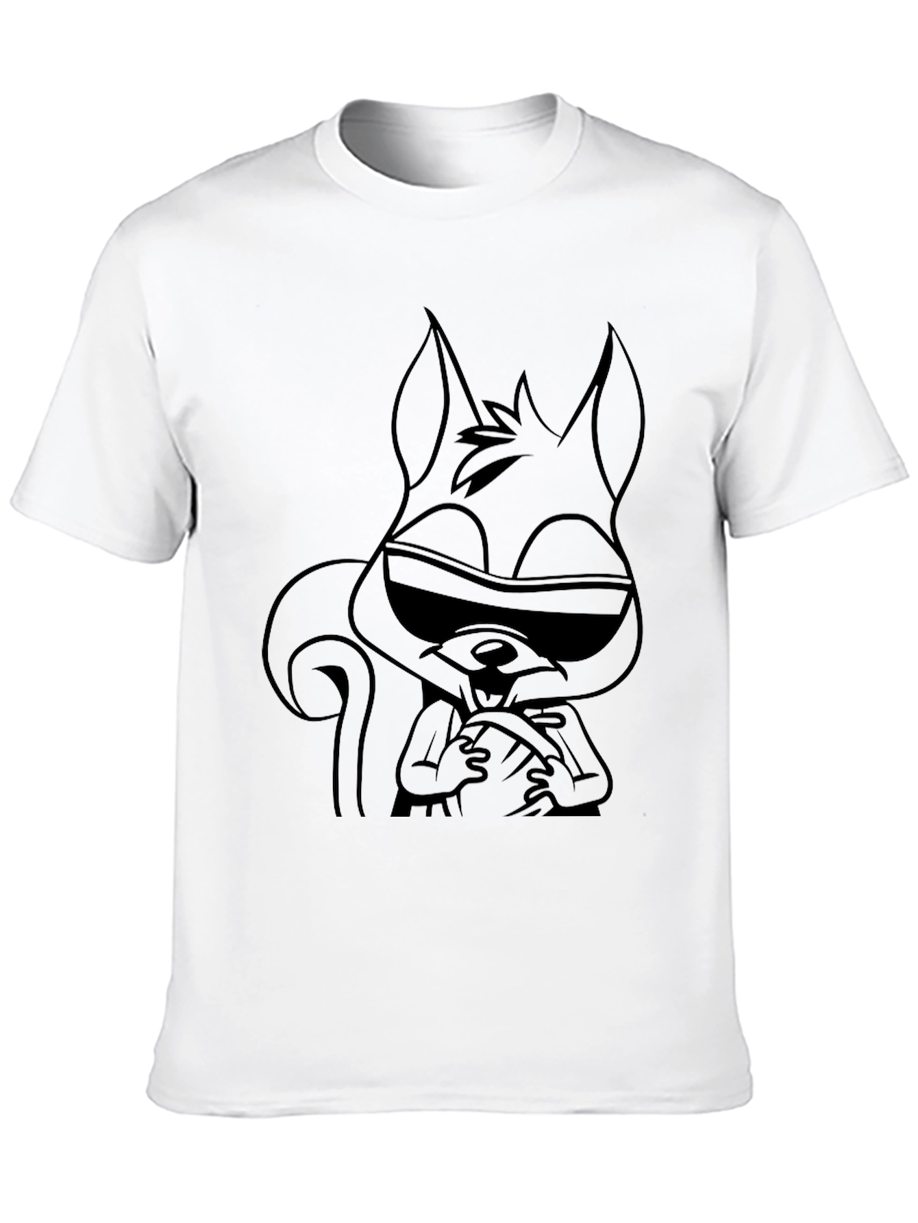 Black Cool Squirrel Graphic Tee - Unisex Black T-Shirt view 10