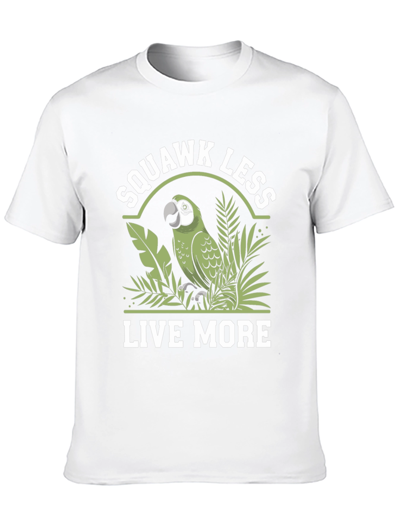 Black Squawk Less Live More Parrot T-Shirt view 10