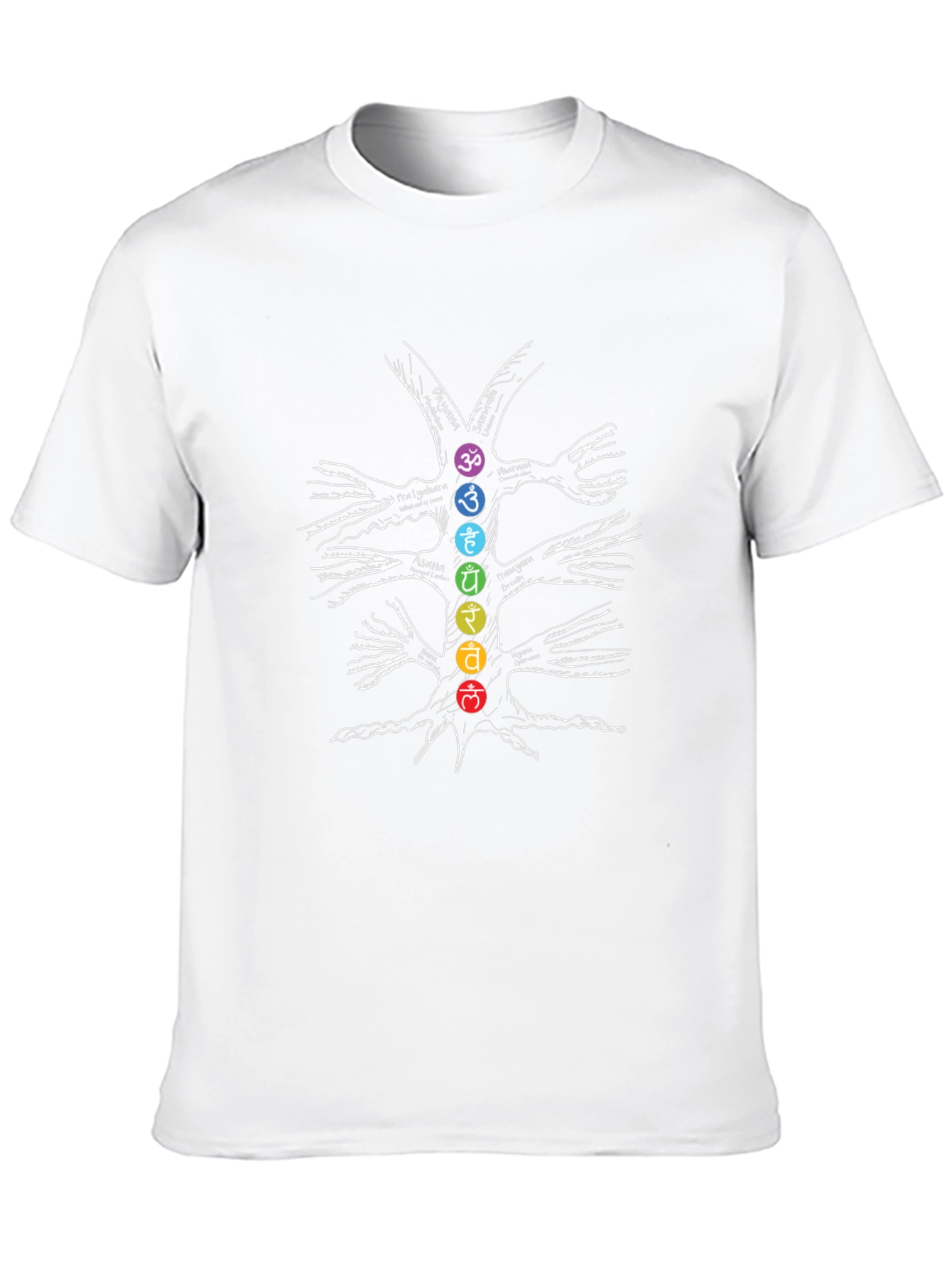 Black Chakra Tree Graphic Tee - Spiritual Balance Shirt view 10
