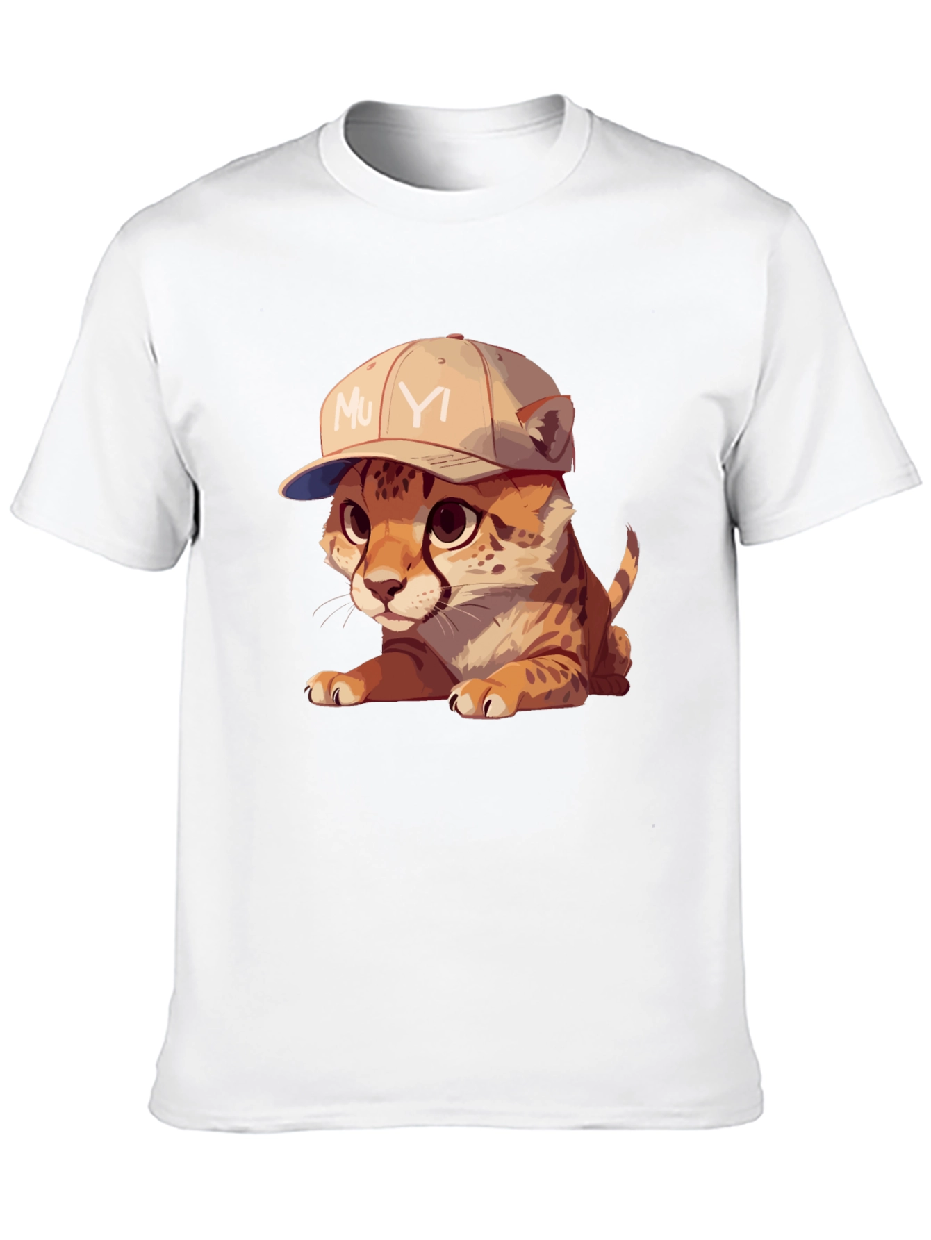 Black Cool Cub Tee: Cheetah in a Baseball Cap view 10
