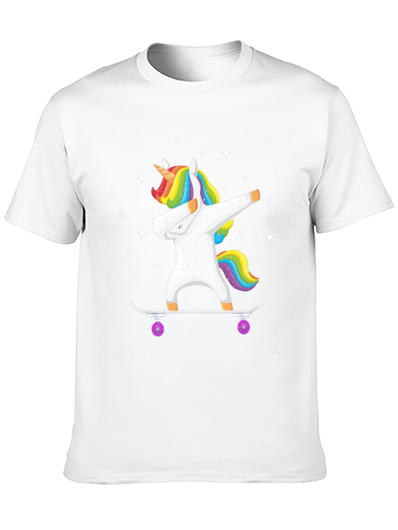 Black Dabbing Unicorn Skateboard T-Shirt - Black view 10