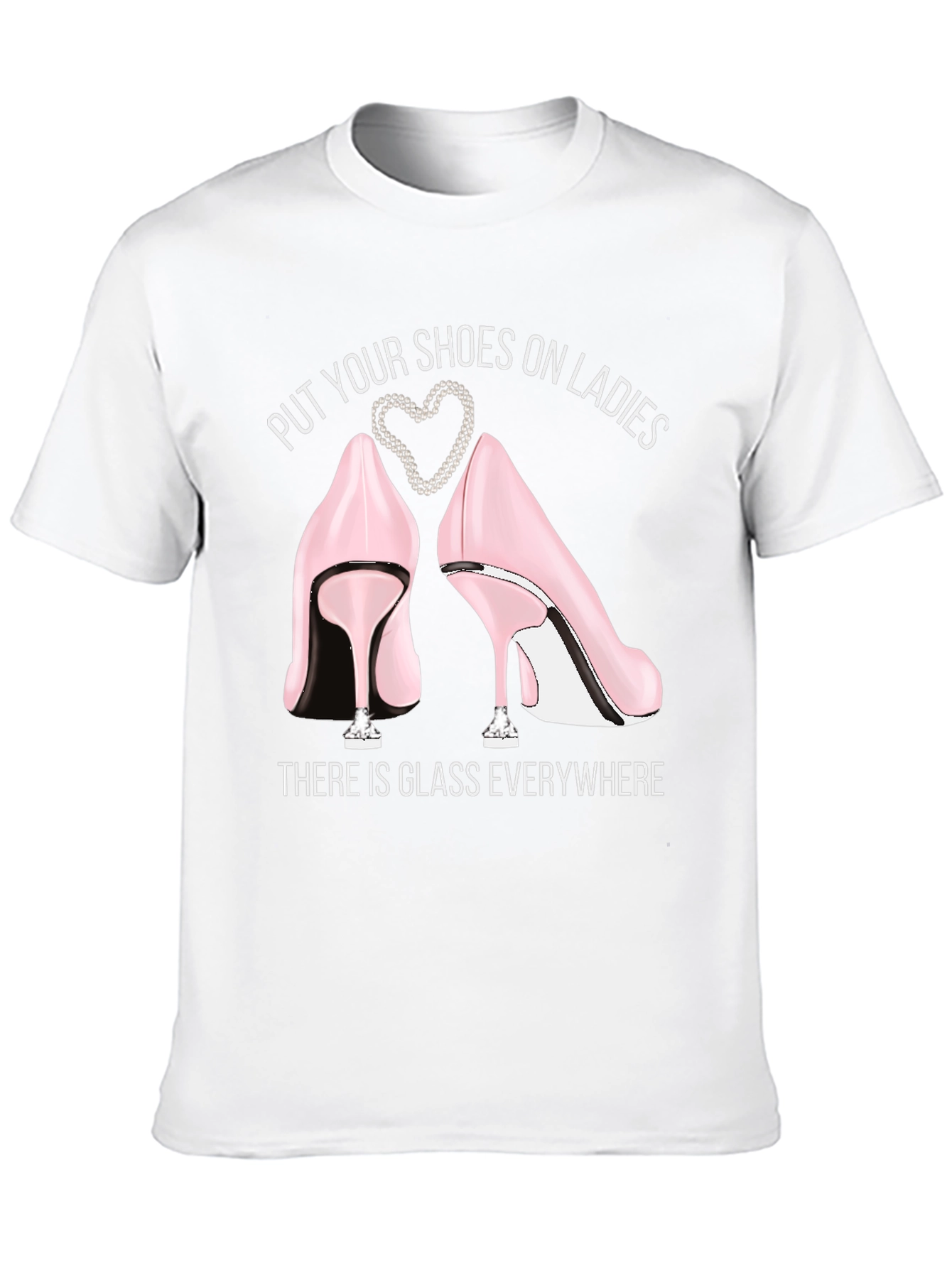 Black Put Your Shoes On Ladies Graphic Tee view 10
