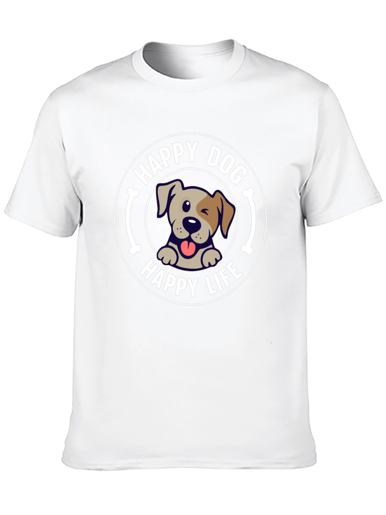 Black Happy Dog Happy Life Graphic T-Shirt view 10