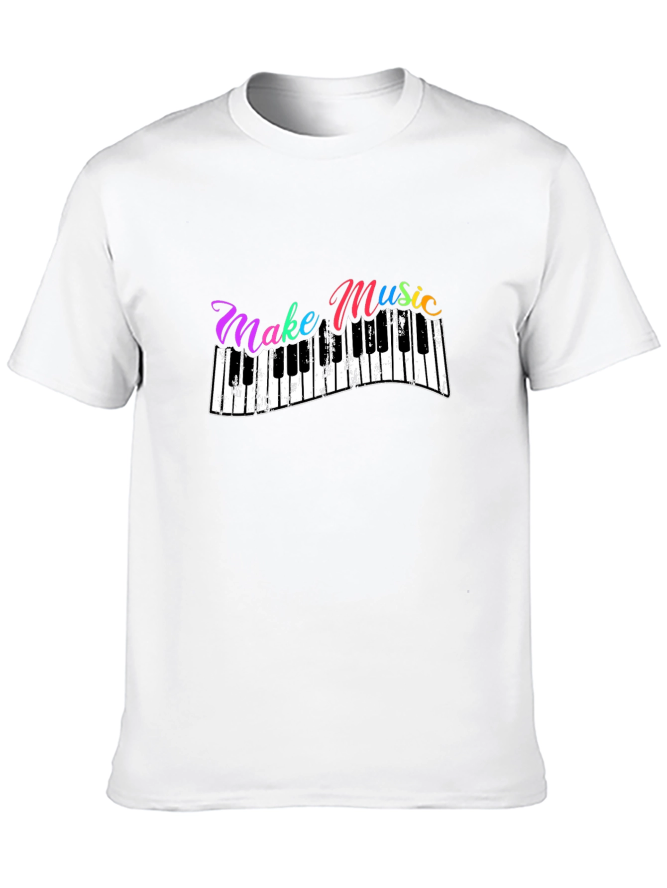 Black Make Music T-Shirt - Piano Keys Design view 10