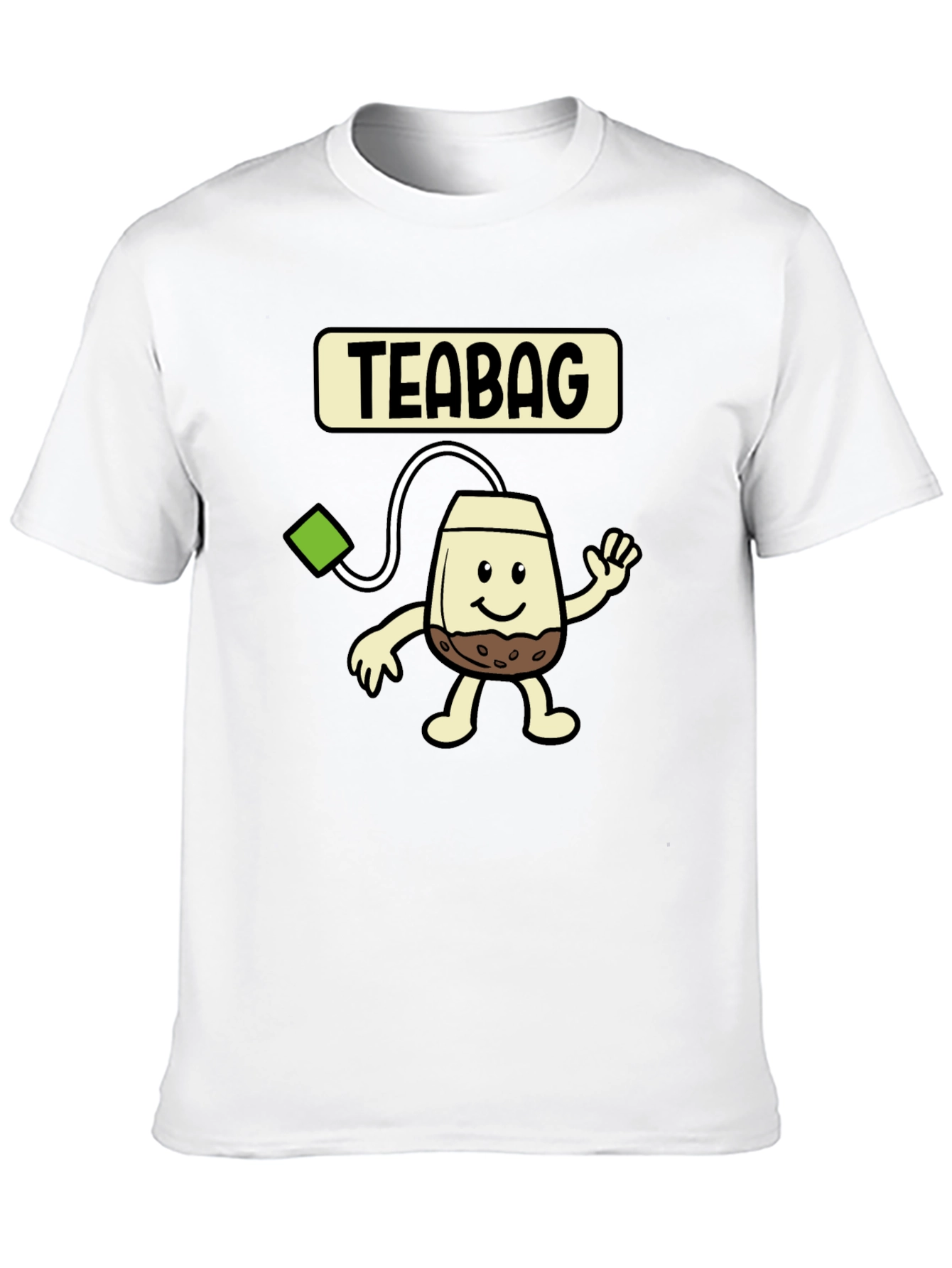 Black Funny Teabag Cartoon Graphic T-Shirt view 10