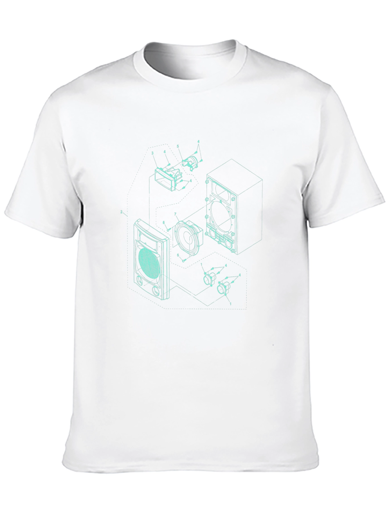 Black Speaker Blueprint Graphic Tee - Cool Tech Design view 10