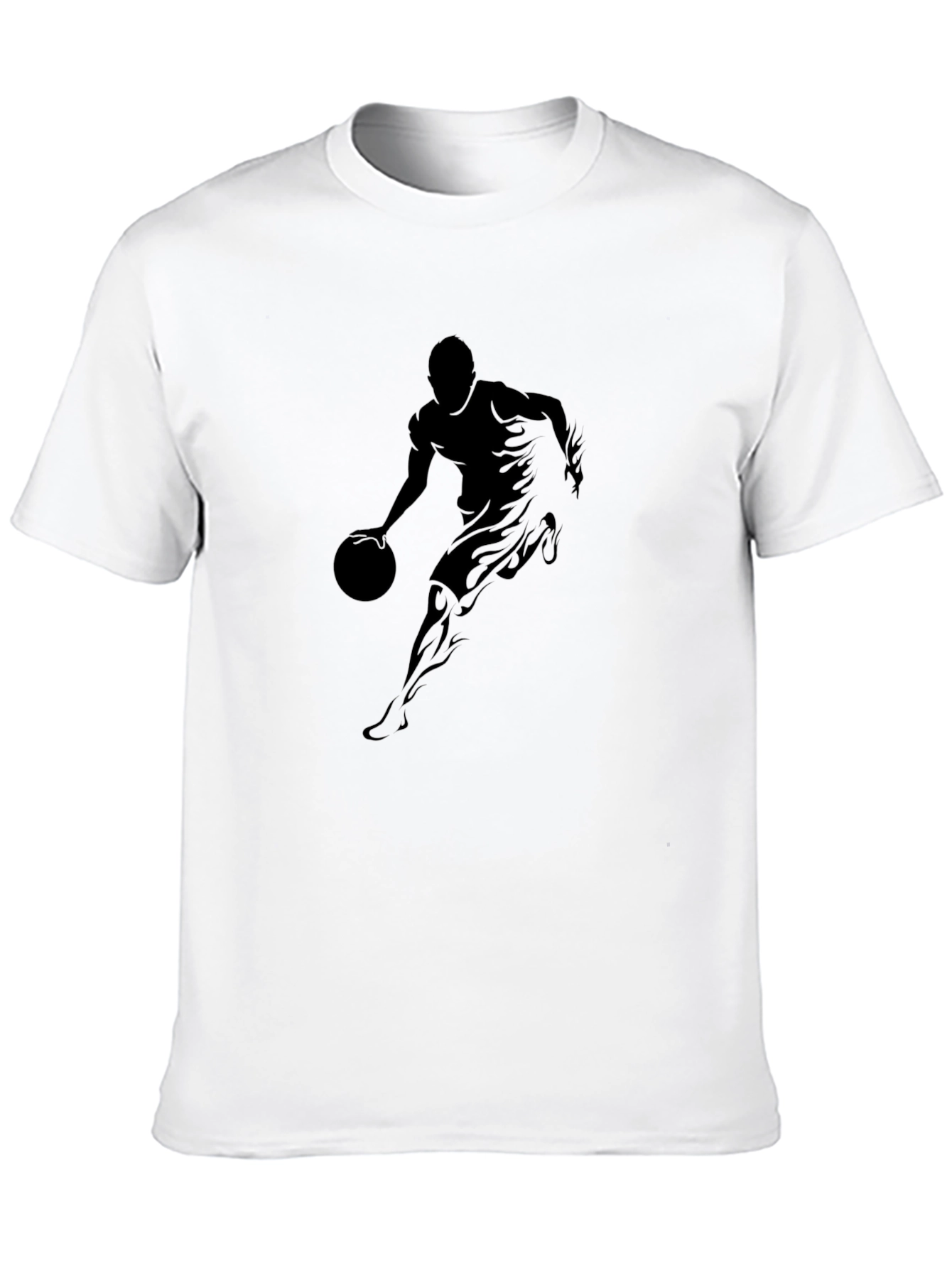 Black Basketball Player Graphic Tee - Black Cotton T-Shirt view 10