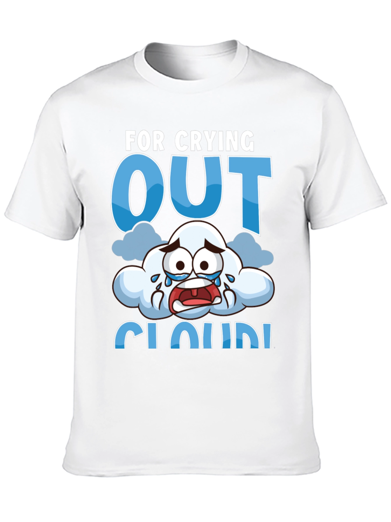 Black Crying Cloud T-Shirt - Funny Graphic Tee view 10