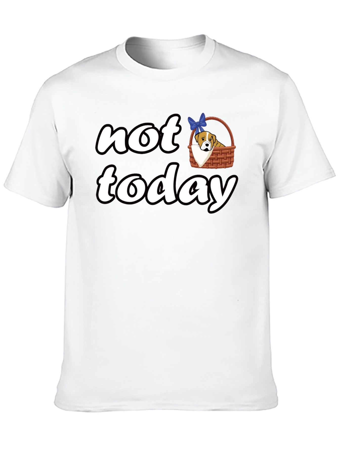 Black Not Today Dog in Basket T-Shirt view 10