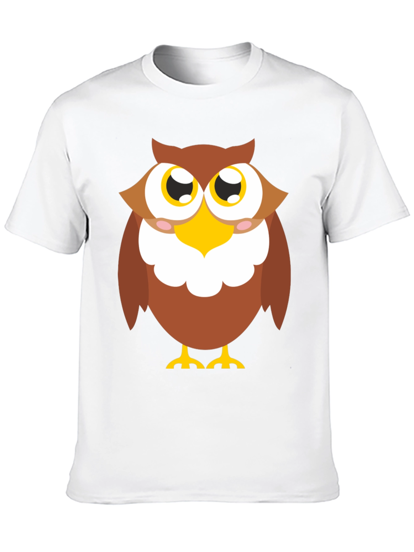 Black Cartoon Owl Graphic T-Shirt - Black Cotton Tee view 10