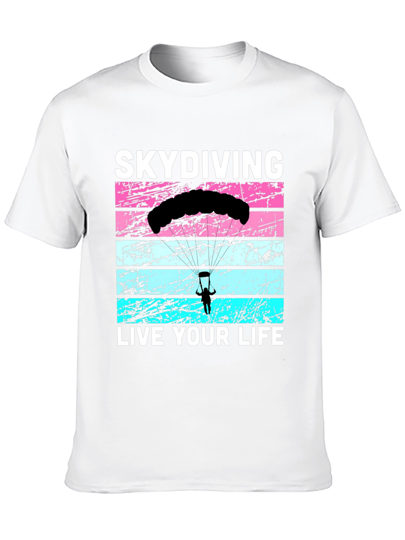 Black Skydiving Live Your Life Graphic Tee view 10