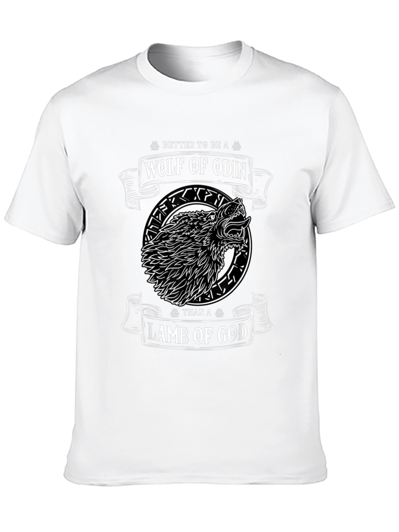 Black Wolf of Odin Graphic T-Shirt - Viking Design view 10