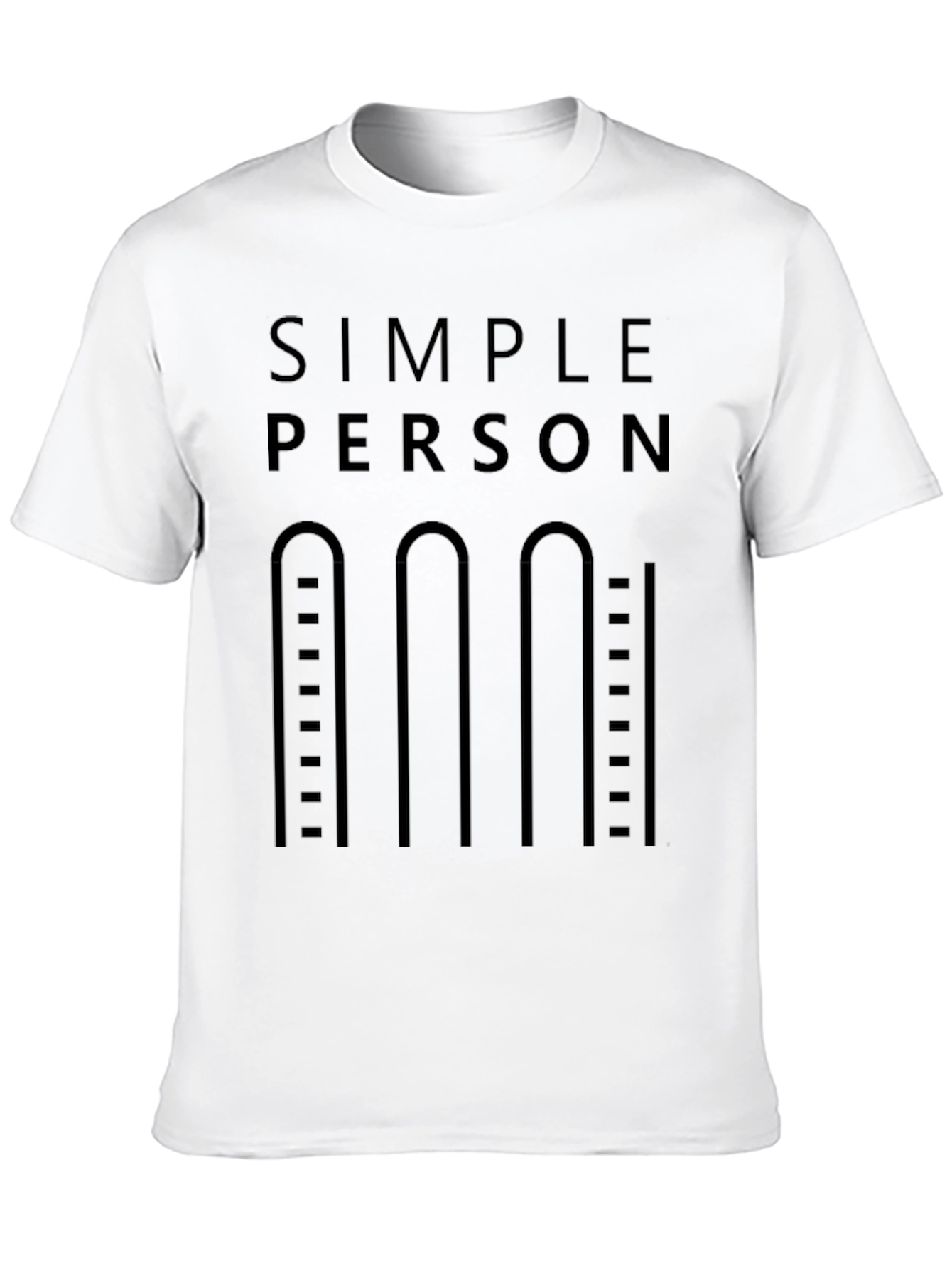 Black Simple Person T-Shirt - Minimalist Design view 10