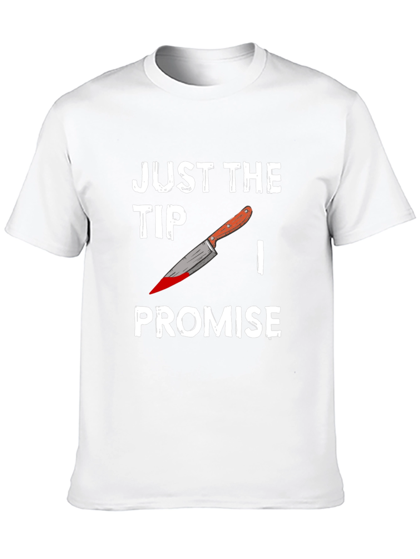 Black Just the Tip Promise T-Shirt - Funny Graphic Tee view 10
