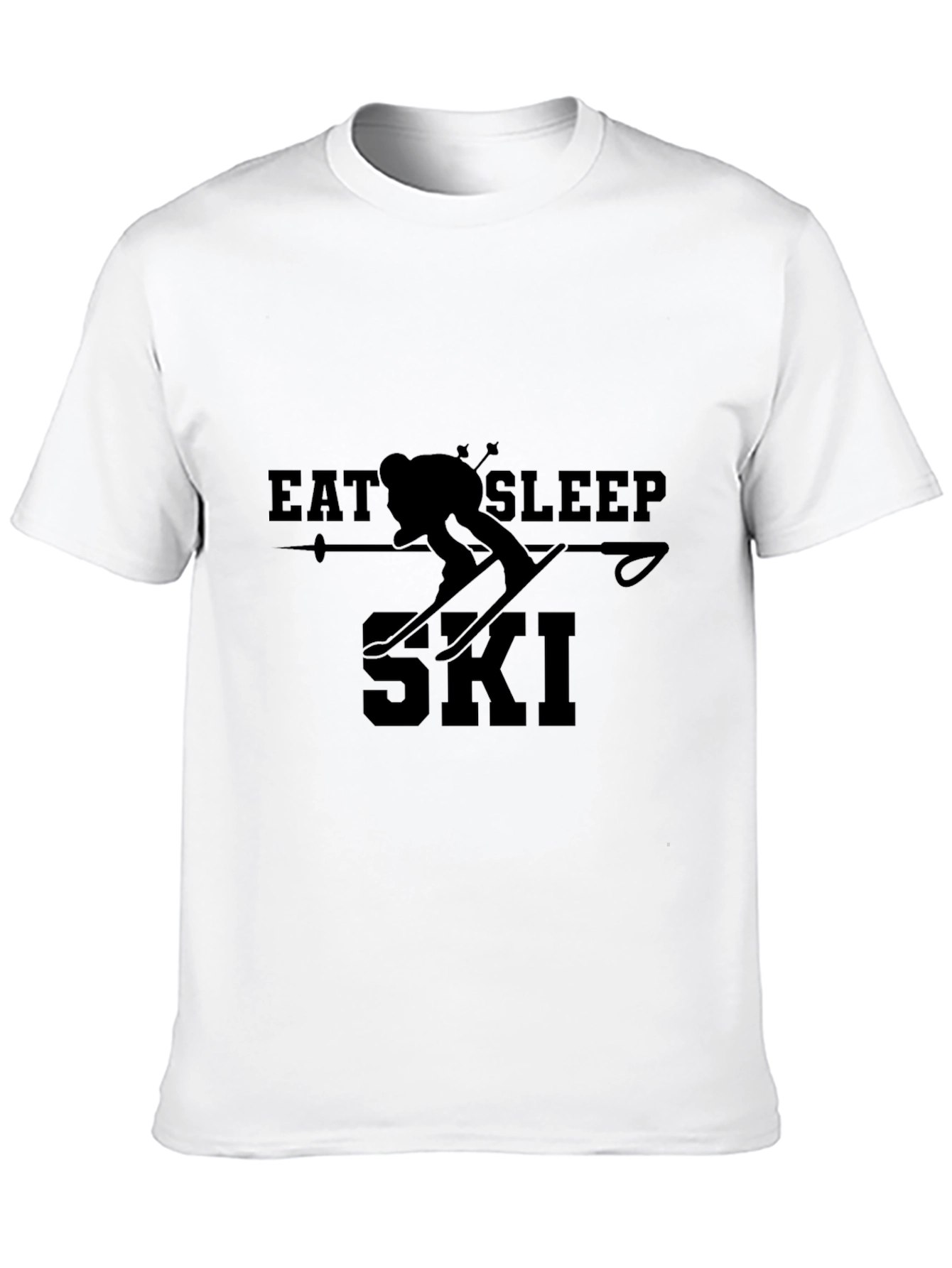 Black Eat Sleep Ski T-Shirt - Skiing Apparel view 10