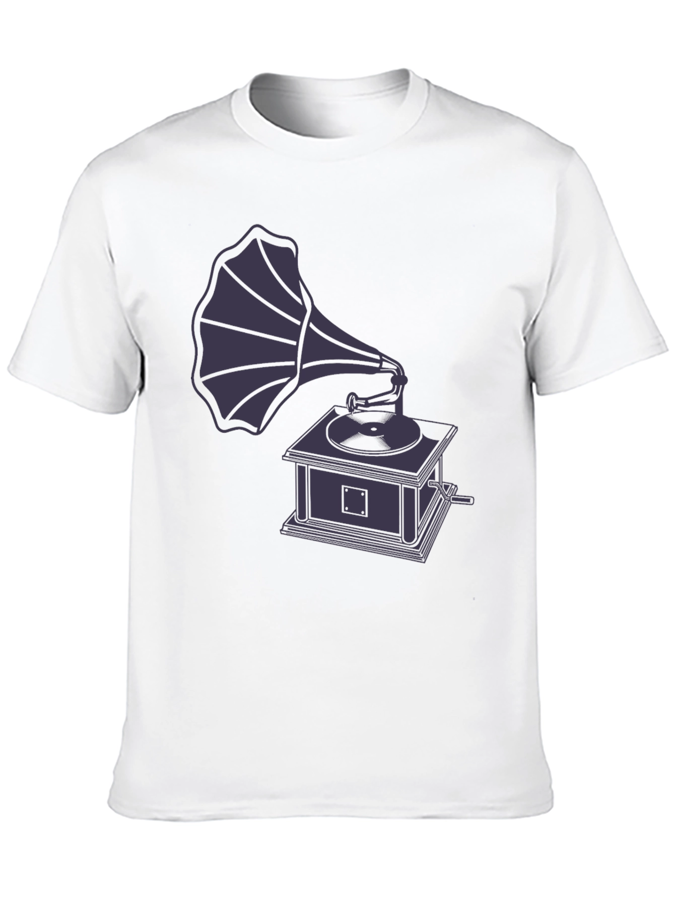 Black Vintage Gramophone Graphic T-Shirt view 10