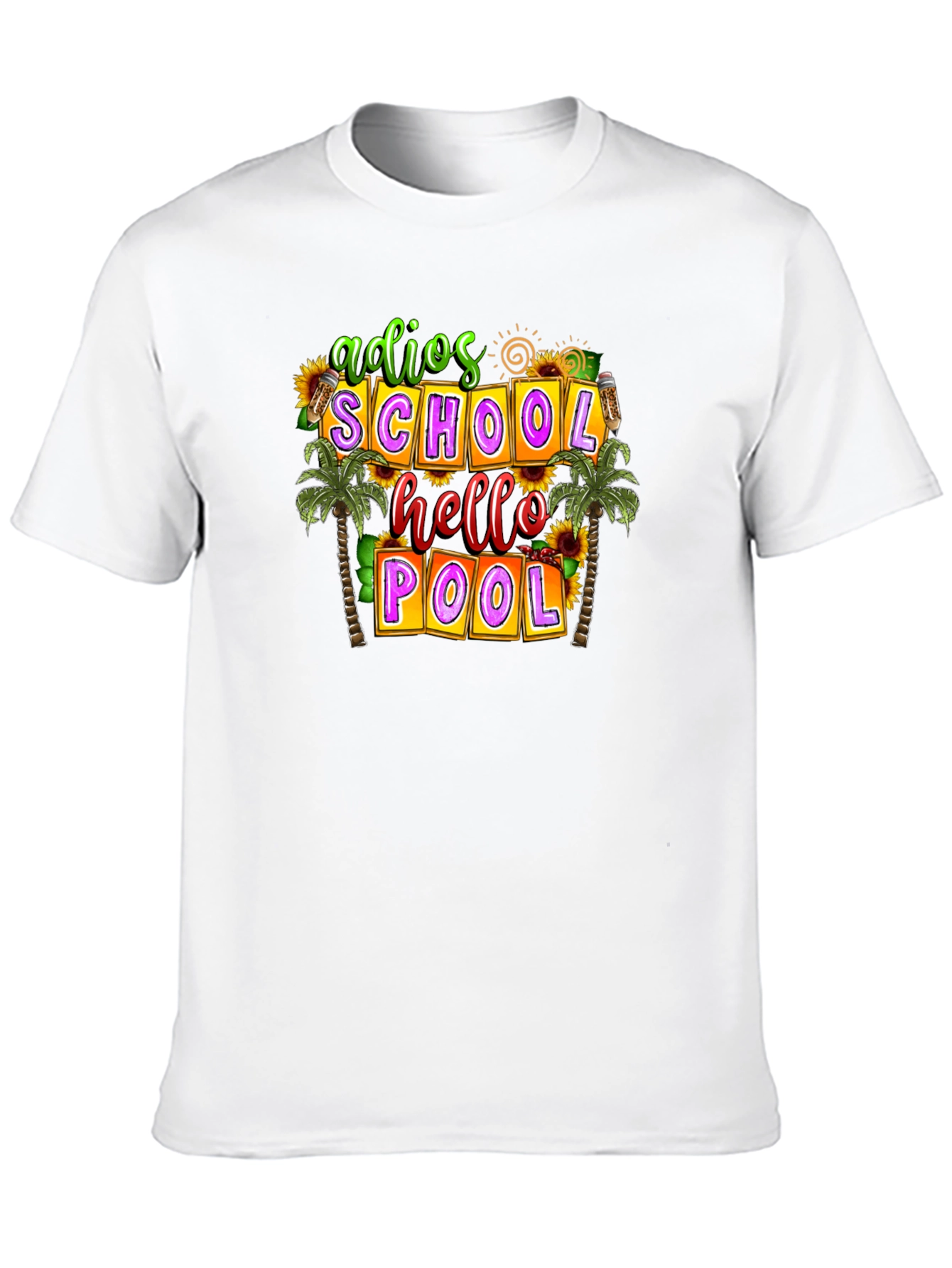 Black Adios School Hello Pool T-Shirt view 10