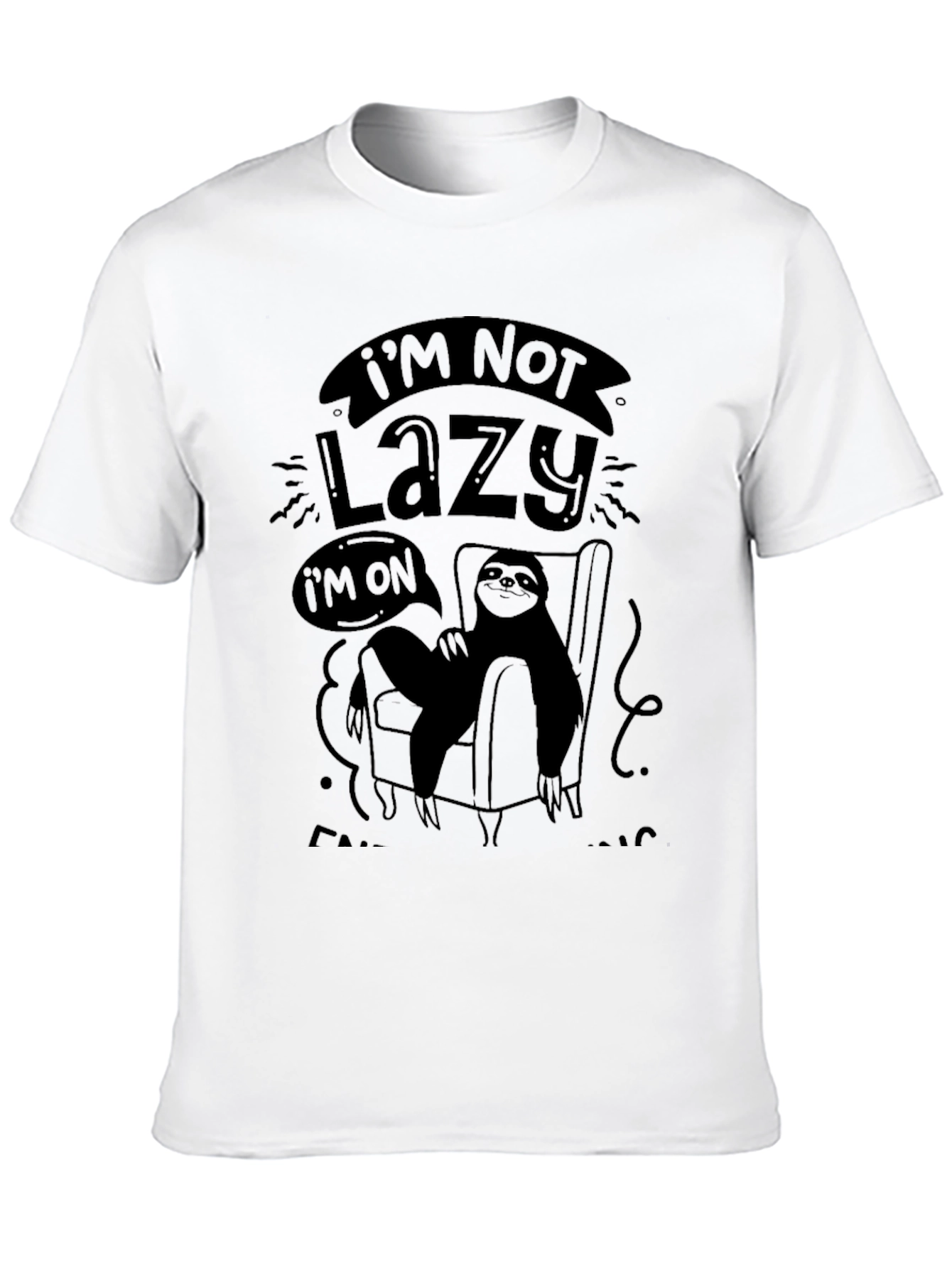 Black Lazy Sloth Graphic T-Shirt - Men's Black Tee view 10