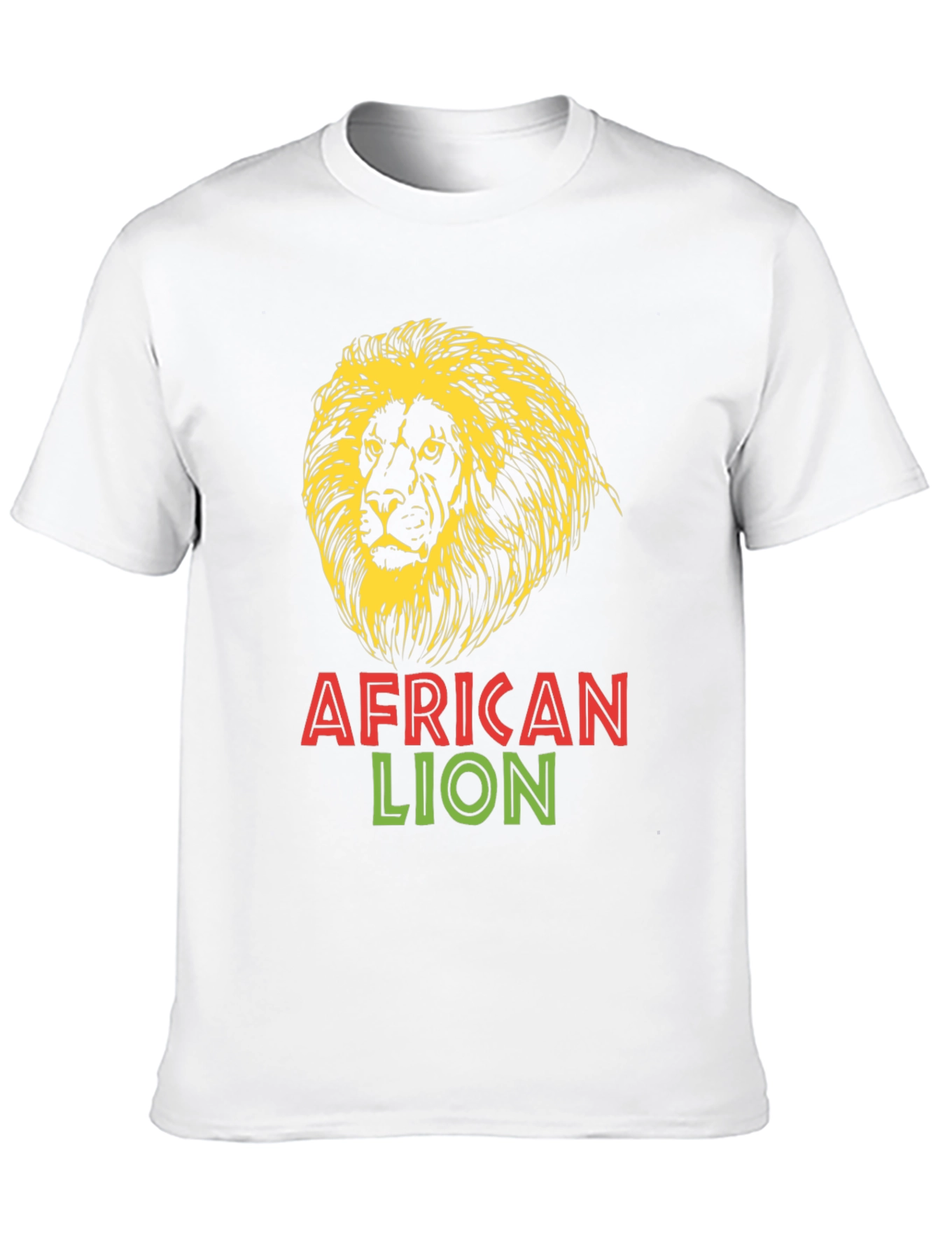 Black African Lion Graphic Tee - Bold Black T-Shirt view 10