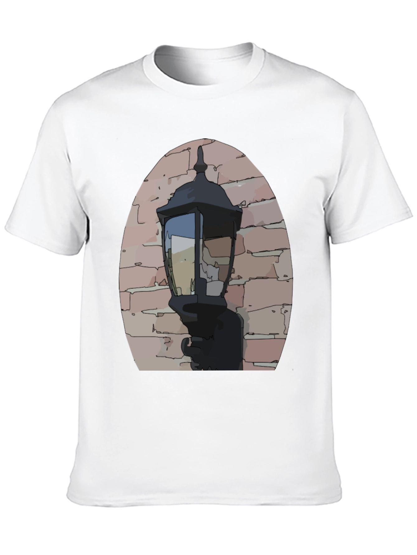 Black Vintage Street Lamp Graphic Tee view 10