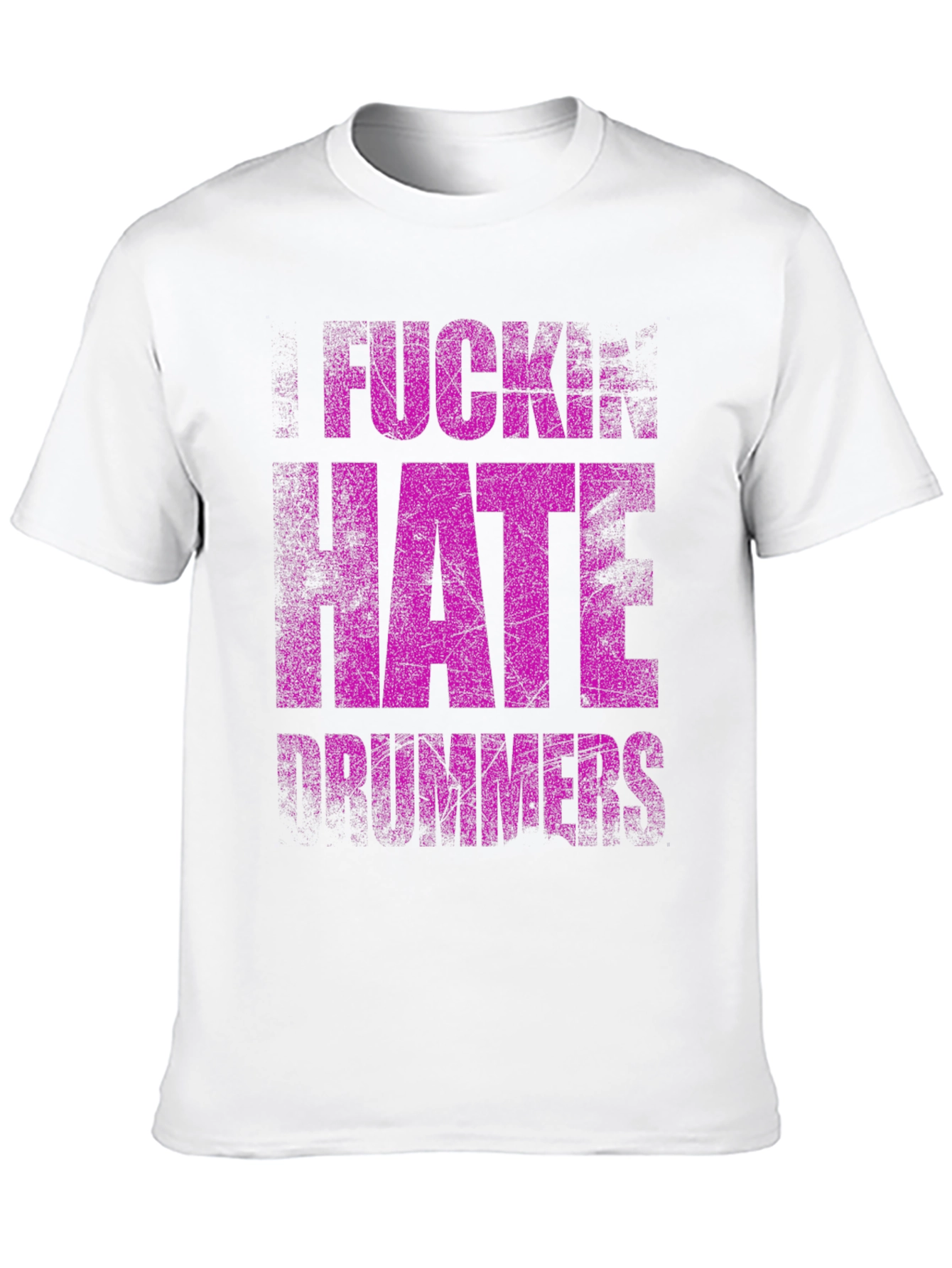 Black F*ckin Hate Drummers Black Graphic T-Shirt view 10