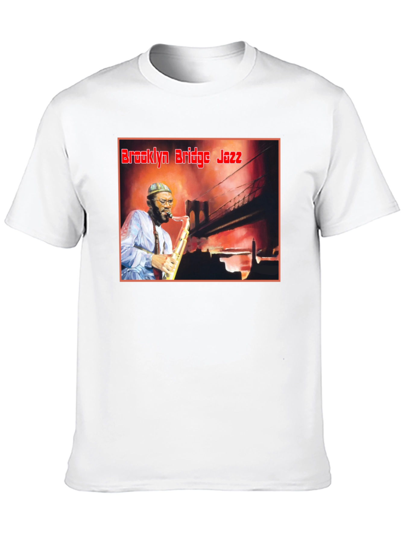 Black Brooklyn Bridge Jazz T-Shirt - Men's Black Tee view 10