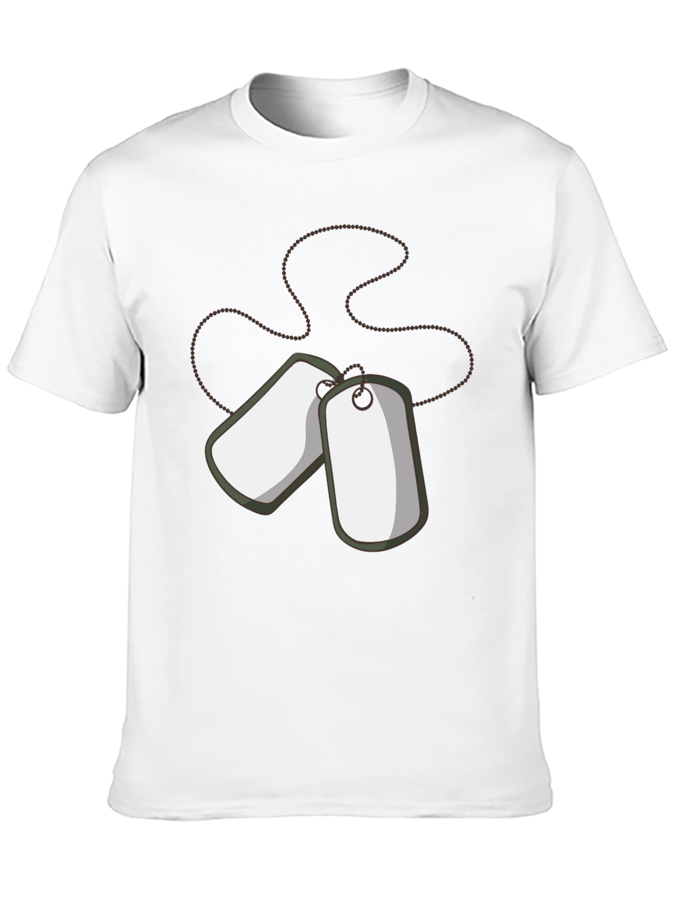 Black Dog Tag Graphic Tee - Military Style Cotton T-Shirt view 10
