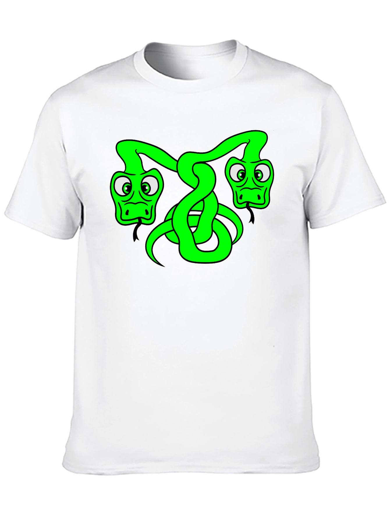 Black Two-Headed Snake Graphic Tee - Black Cotton T-Shirt view 10