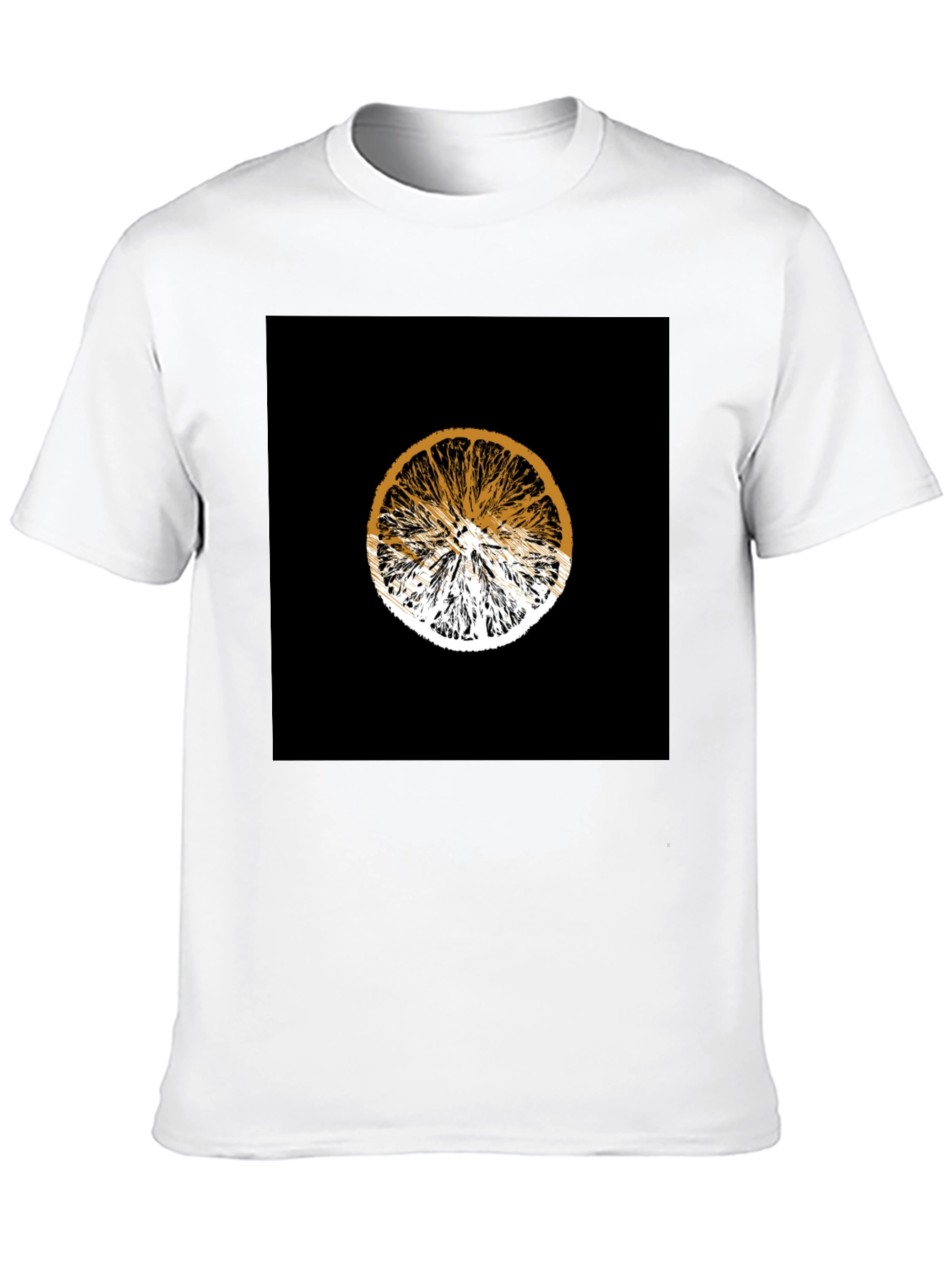 Black Orange Slice Graphic Black Tee - Unisex view 10