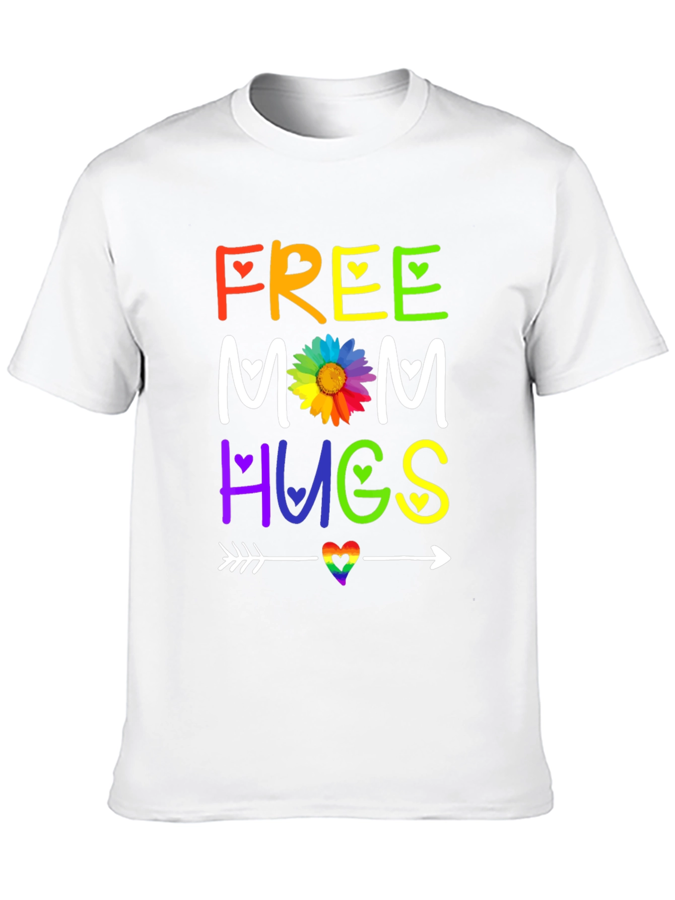 Black Free Mom Hugs T-Shirt - Rainbow Pride view 10