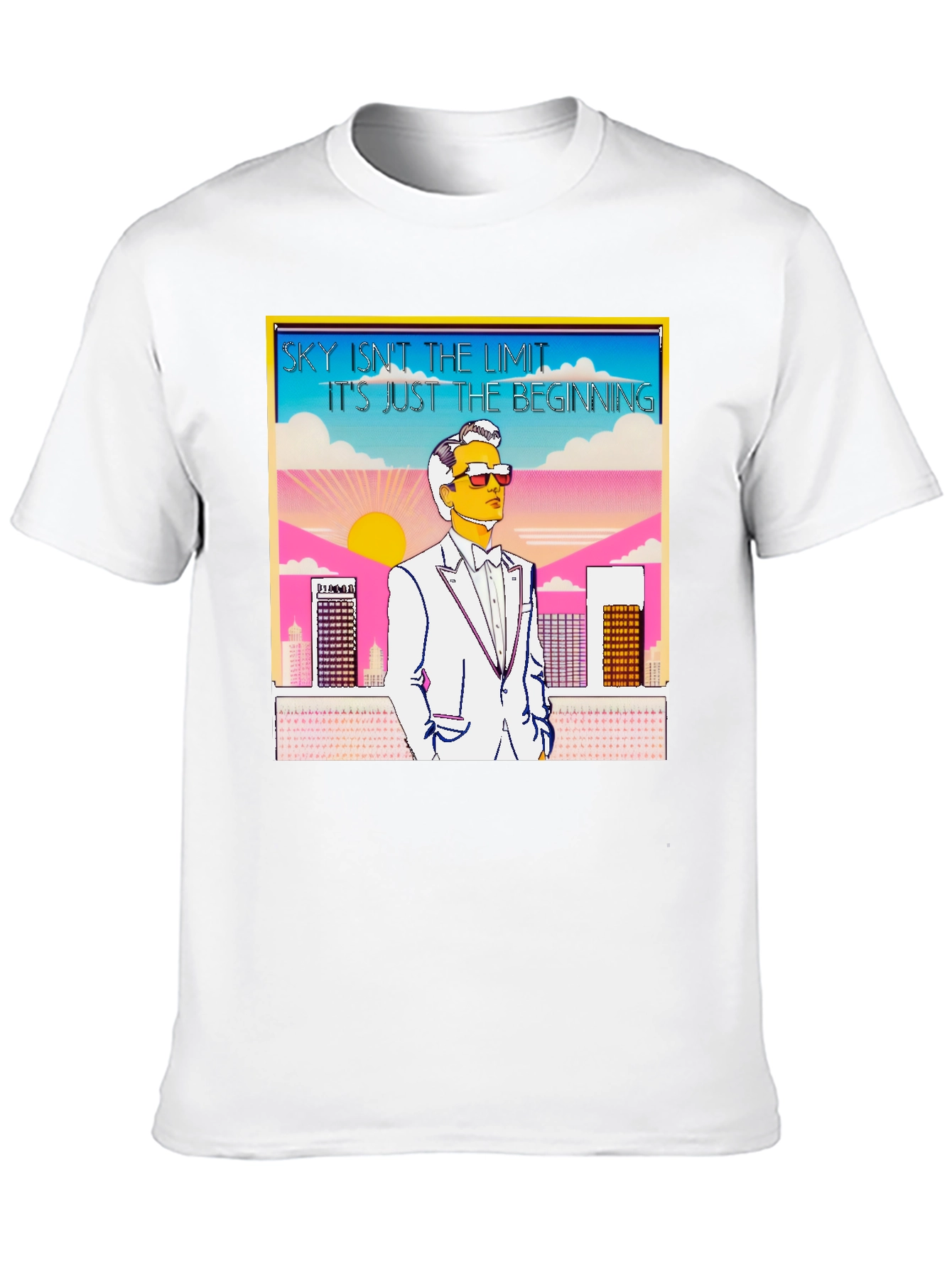 Black Retro 80s Cityscape Graphic Tee view 10