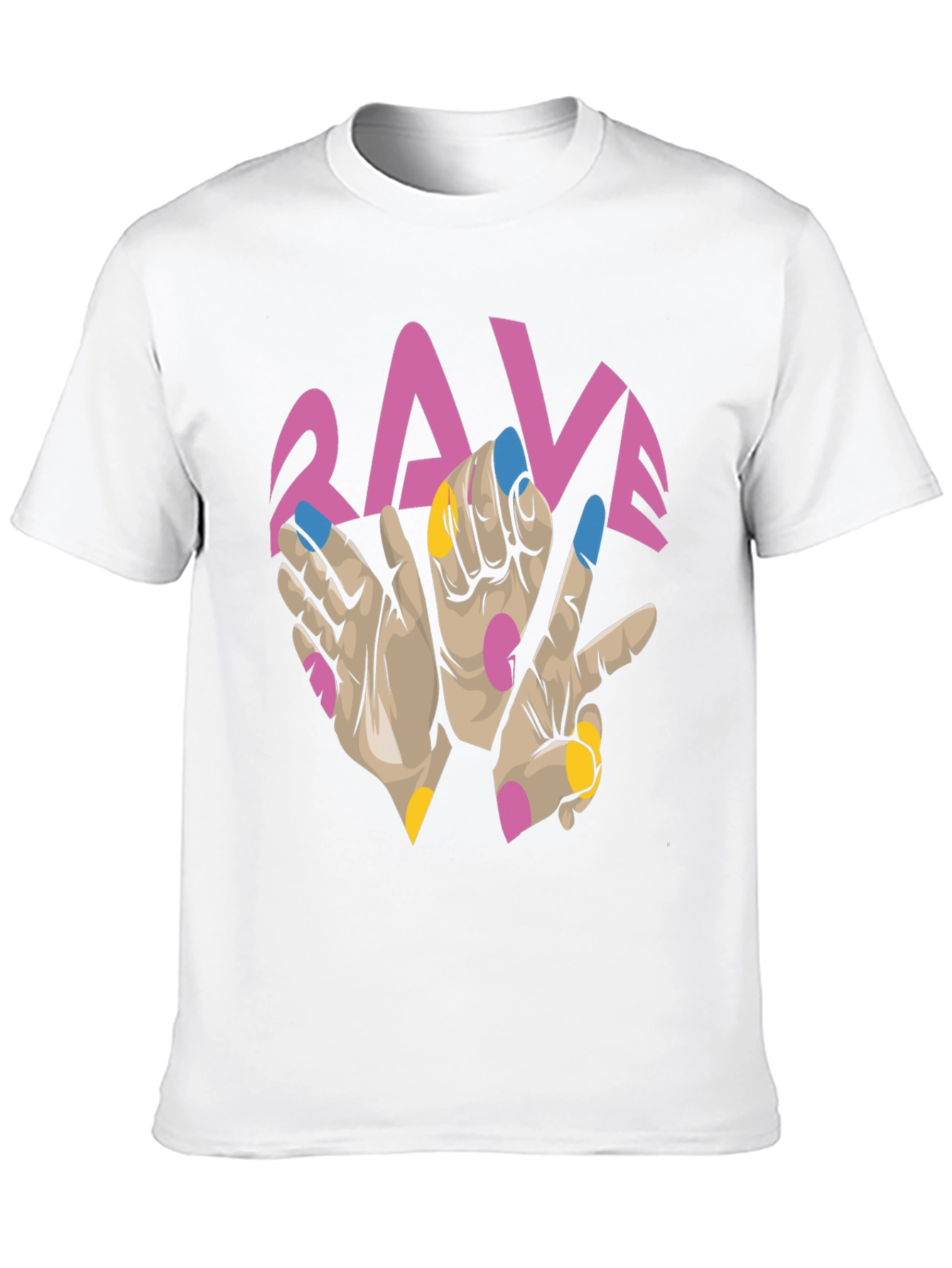 Black Rave Hand Graphic Black T-Shirt view 10