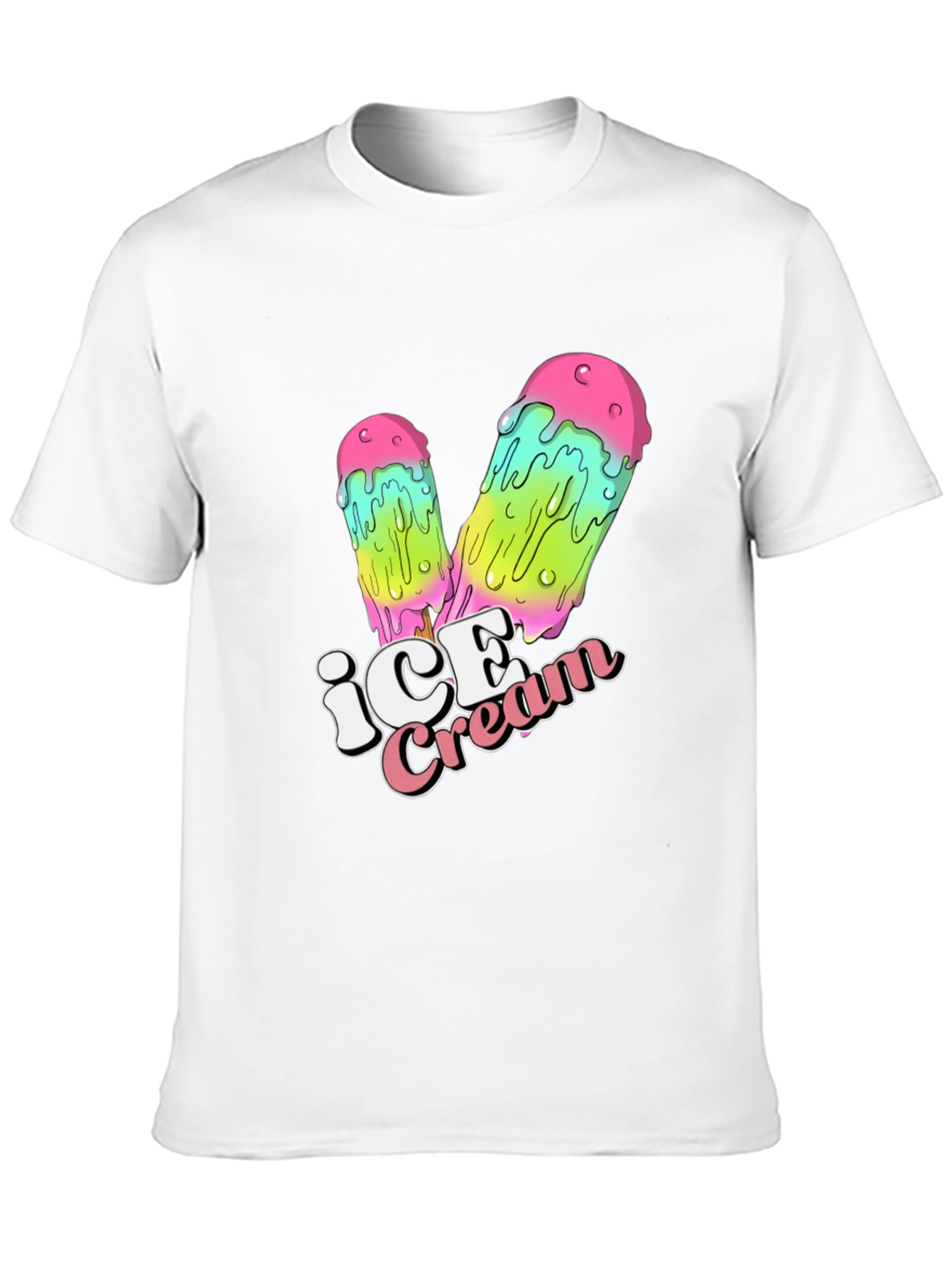 Black Ice Cream Drip Graphic Black T-Shirt view 10