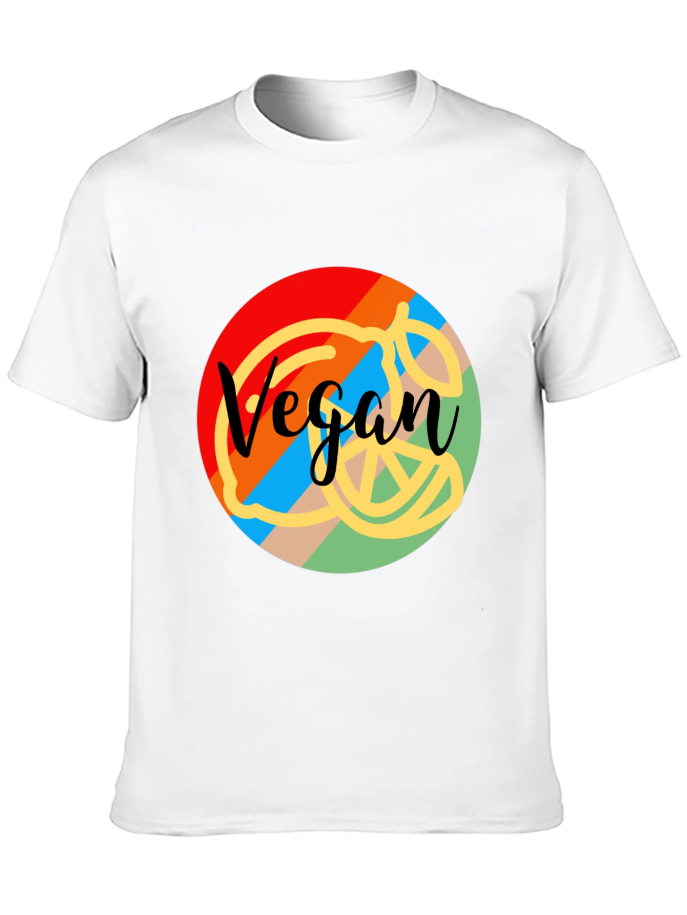 Black Vegan Graphic Tee - Colorful Design view 10