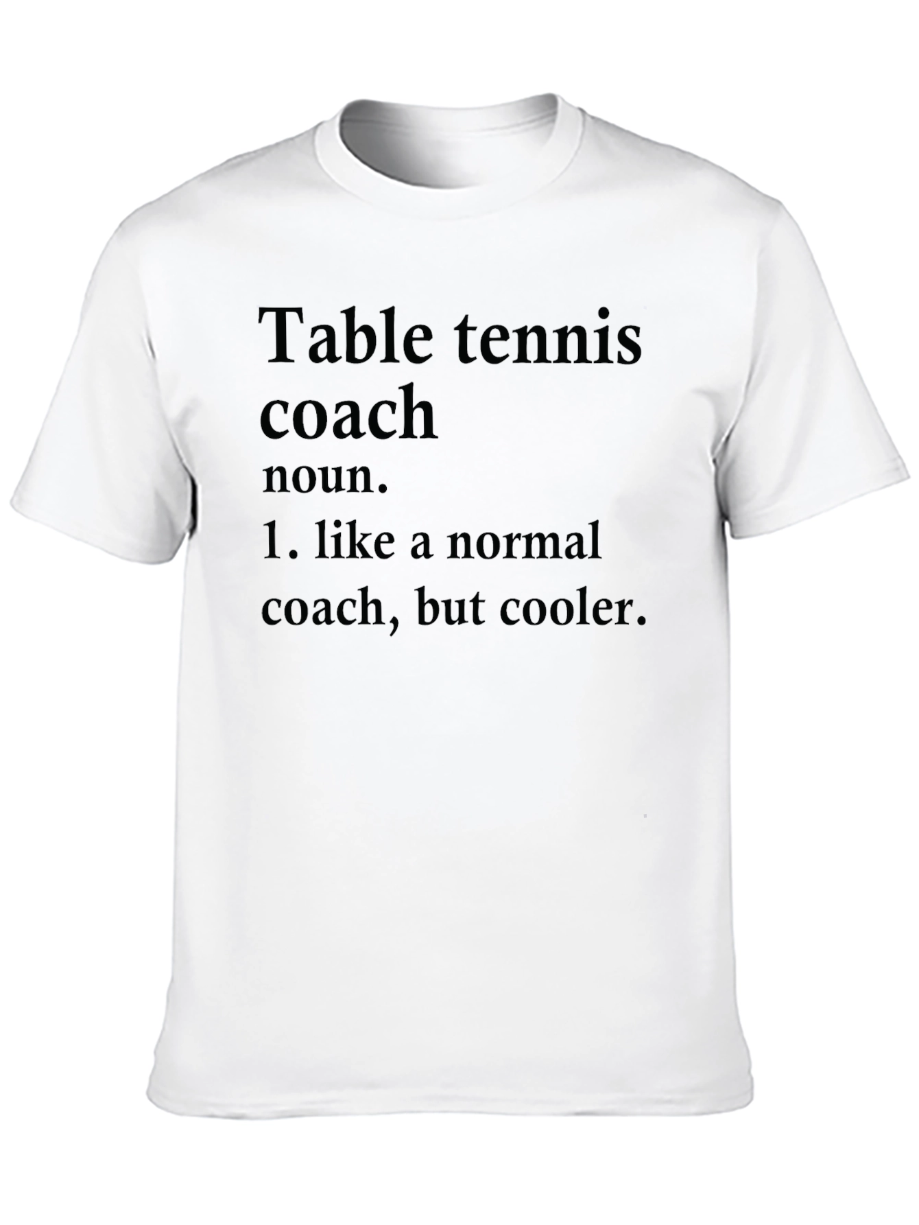 Black Table Tennis Coach Black T-Shirt - Cool Definition Tee view 10